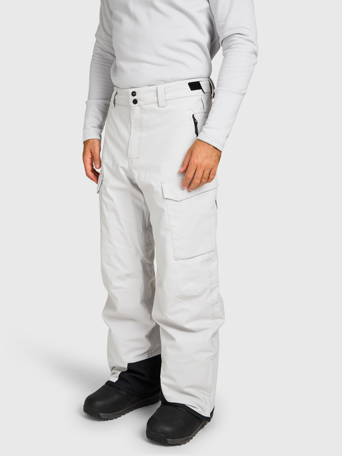 Footrail-Cargo Men Snow Pants | Soft Grey