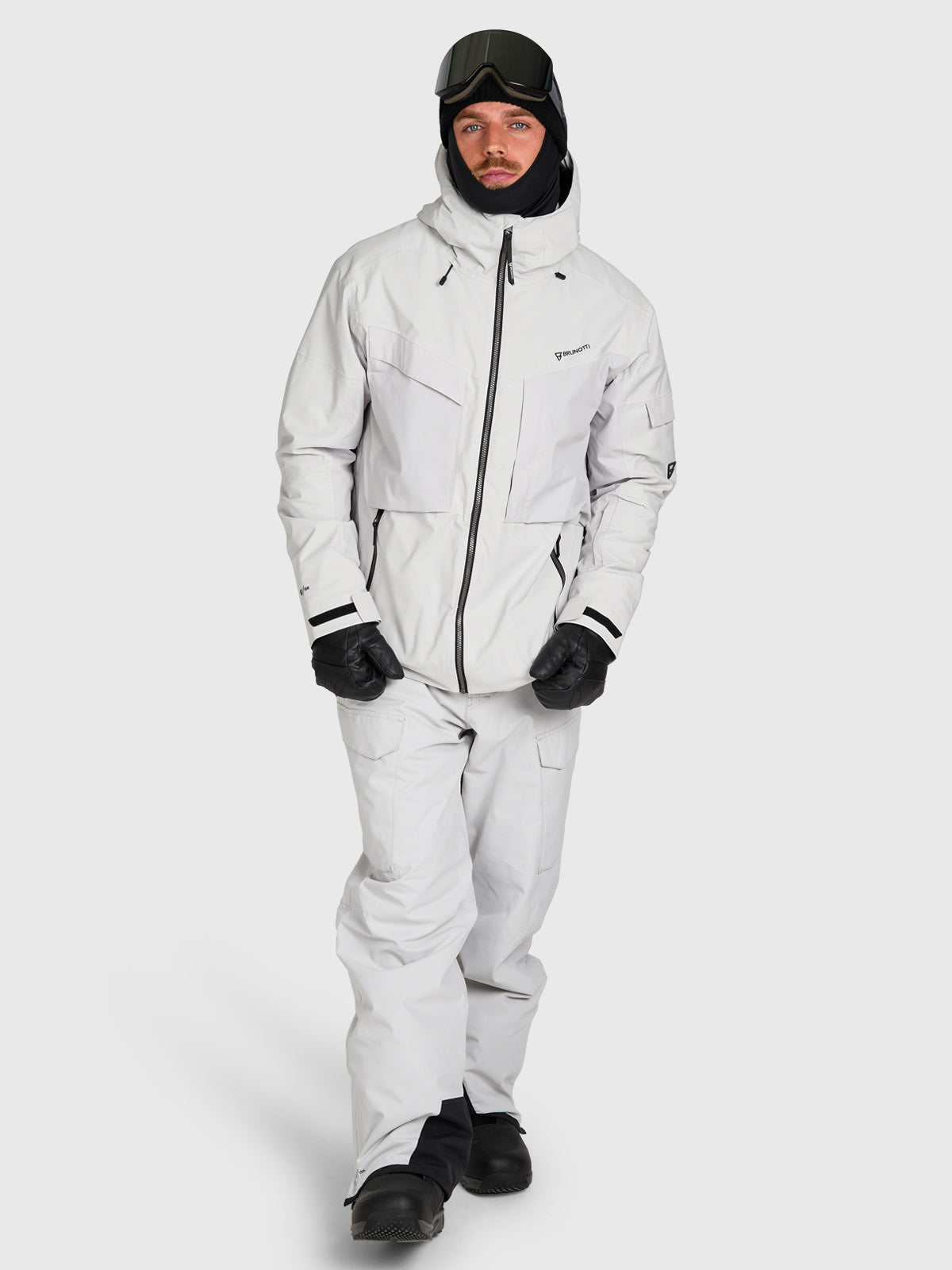 Footrail-Cargo Men Snow Pants | Soft Grey