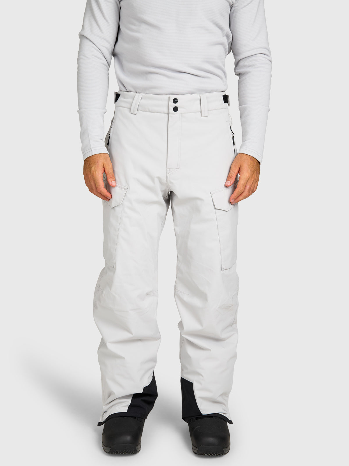 Footrail-Cargo Men Snow Pants | Soft Grey