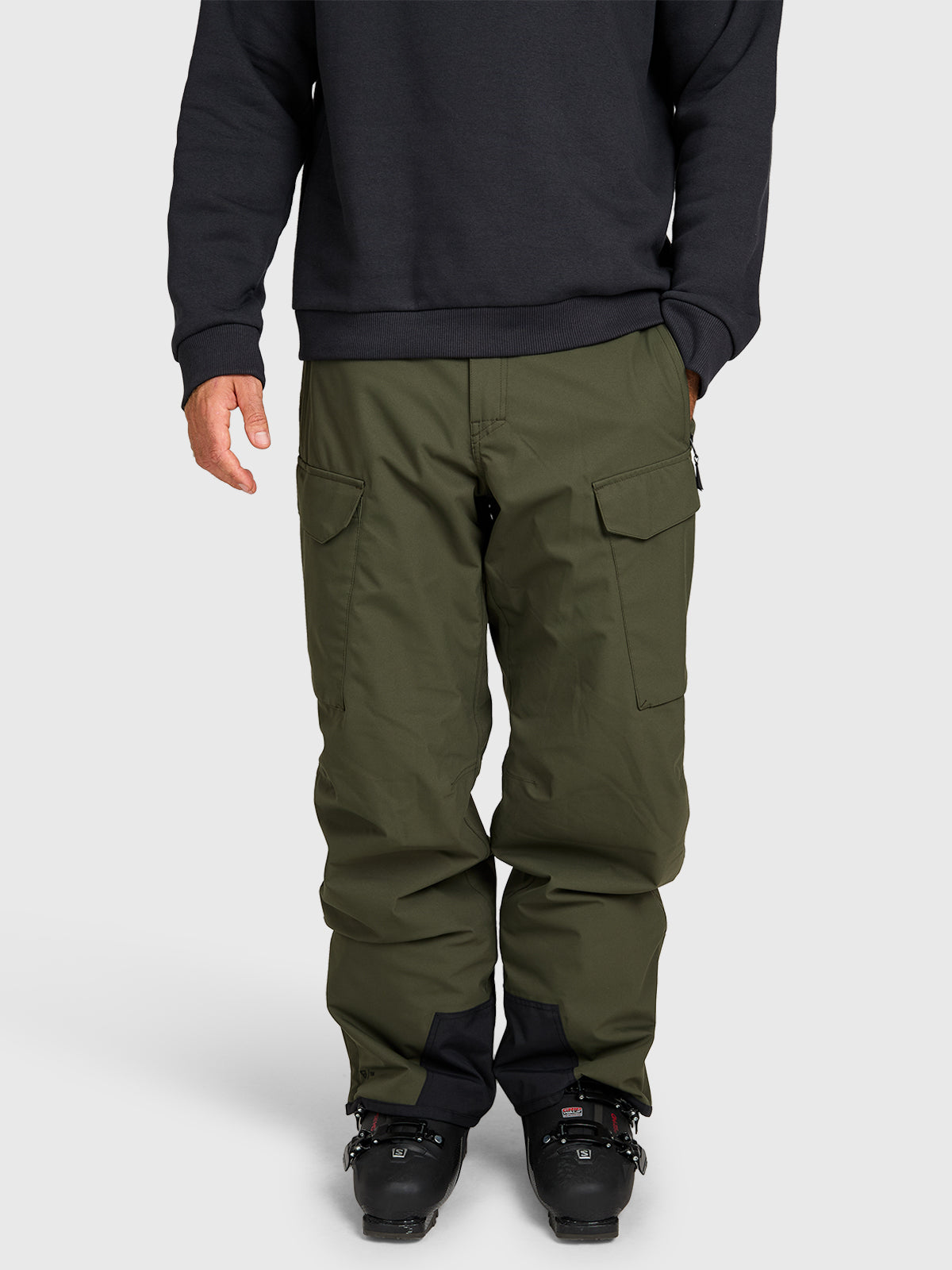 Footrail-Cargo Men Snow Pants | Deep Green