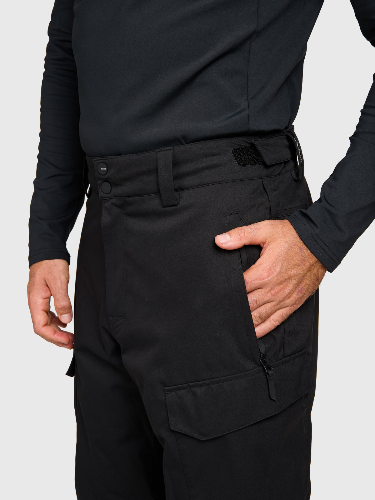 Footrail-Cargo Men Snow Pants | Black