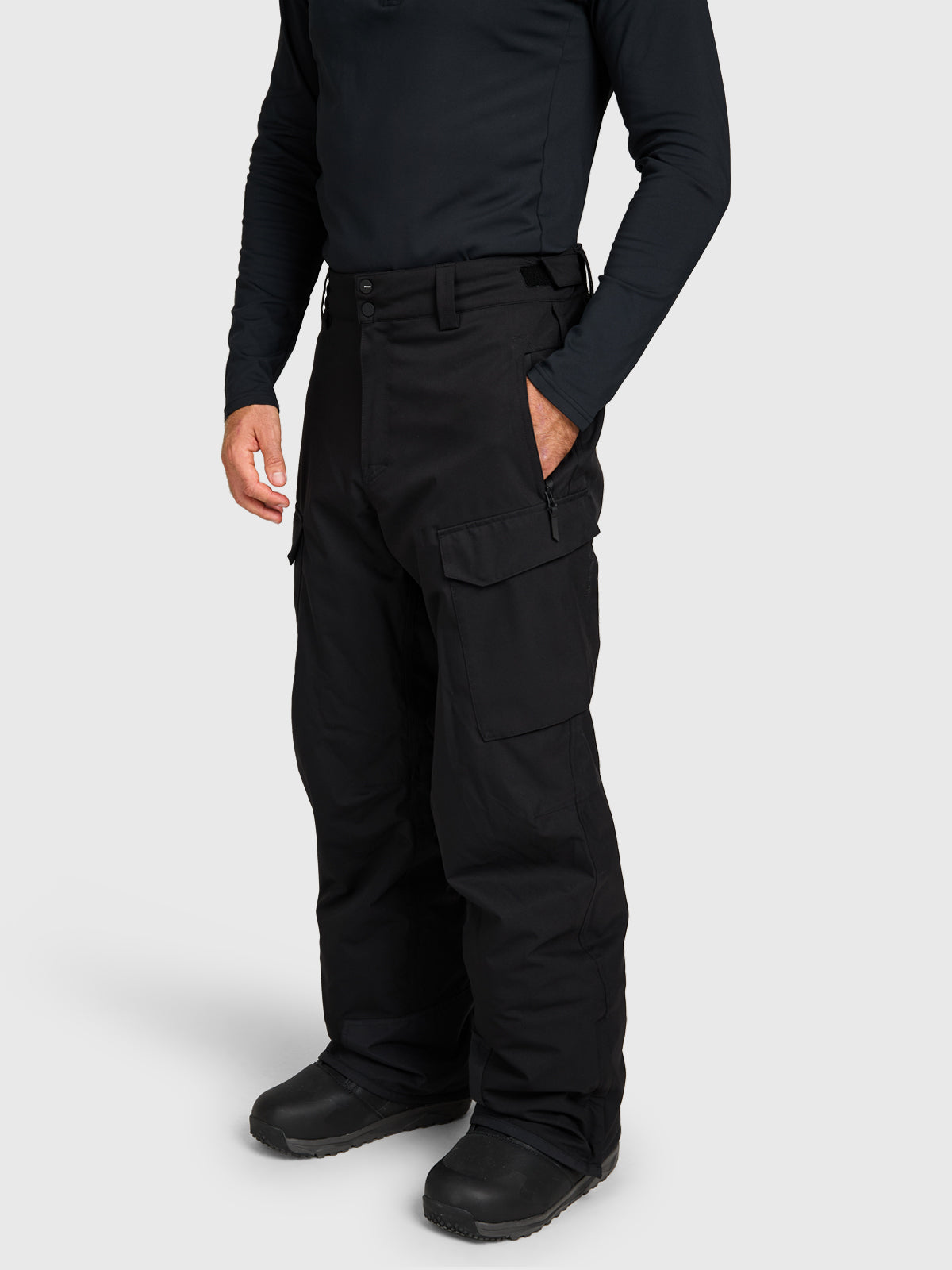 Footrail-Cargo Men Snow Pants | Black