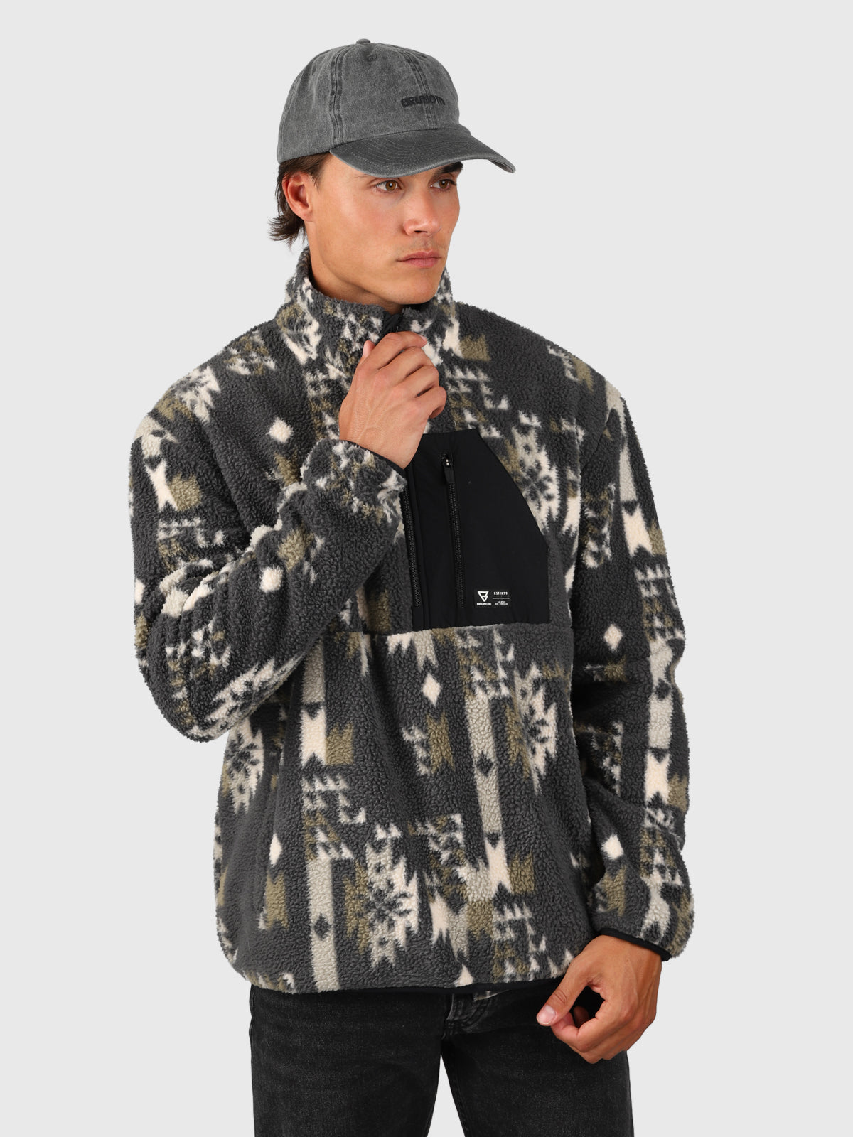 Kelstyn-Print Heren Fleece | Siberia Black