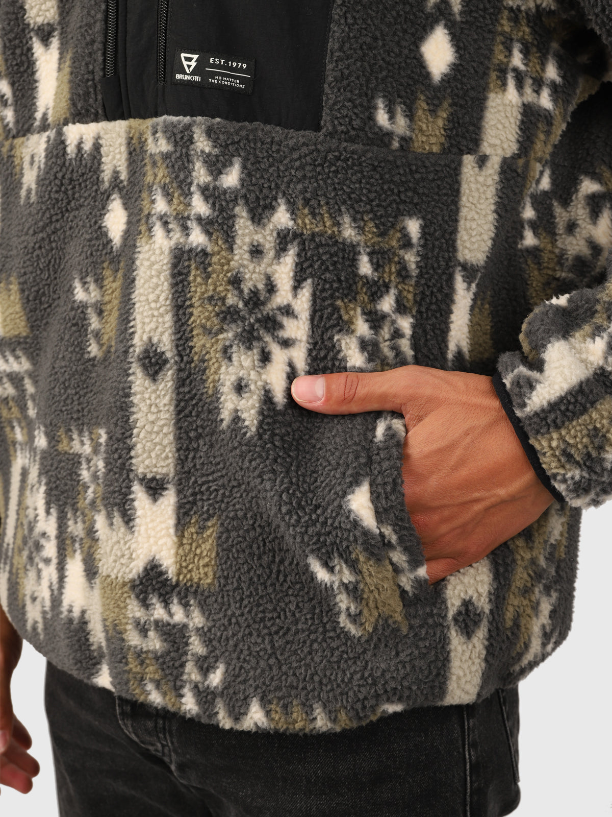 Kelstyn-Print Heren Fleece | Siberia Black