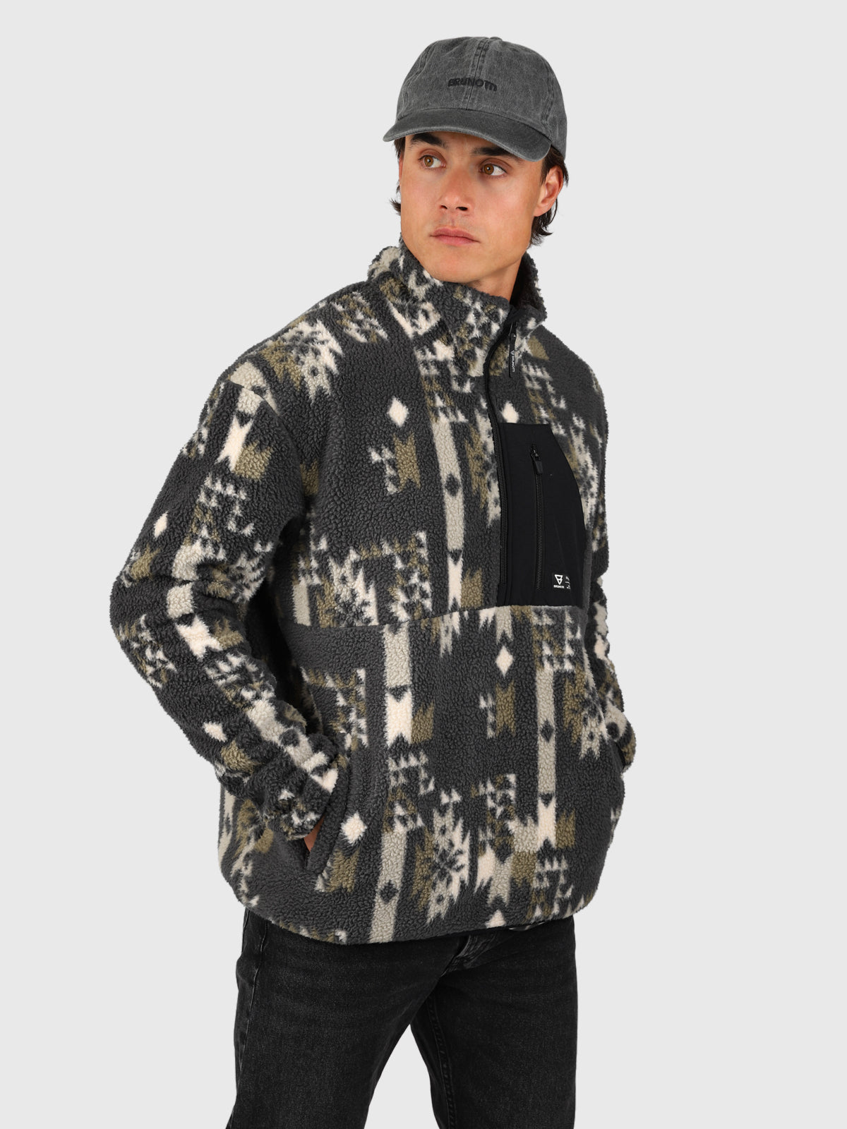 Kelstyn-Print Heren Fleece | Siberia Black