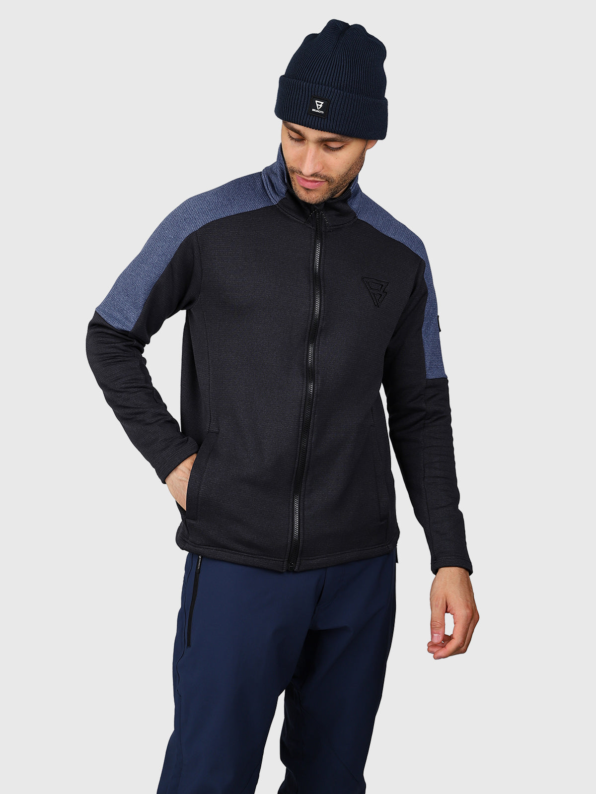 Daronst-Zip Men Fleece | Black
