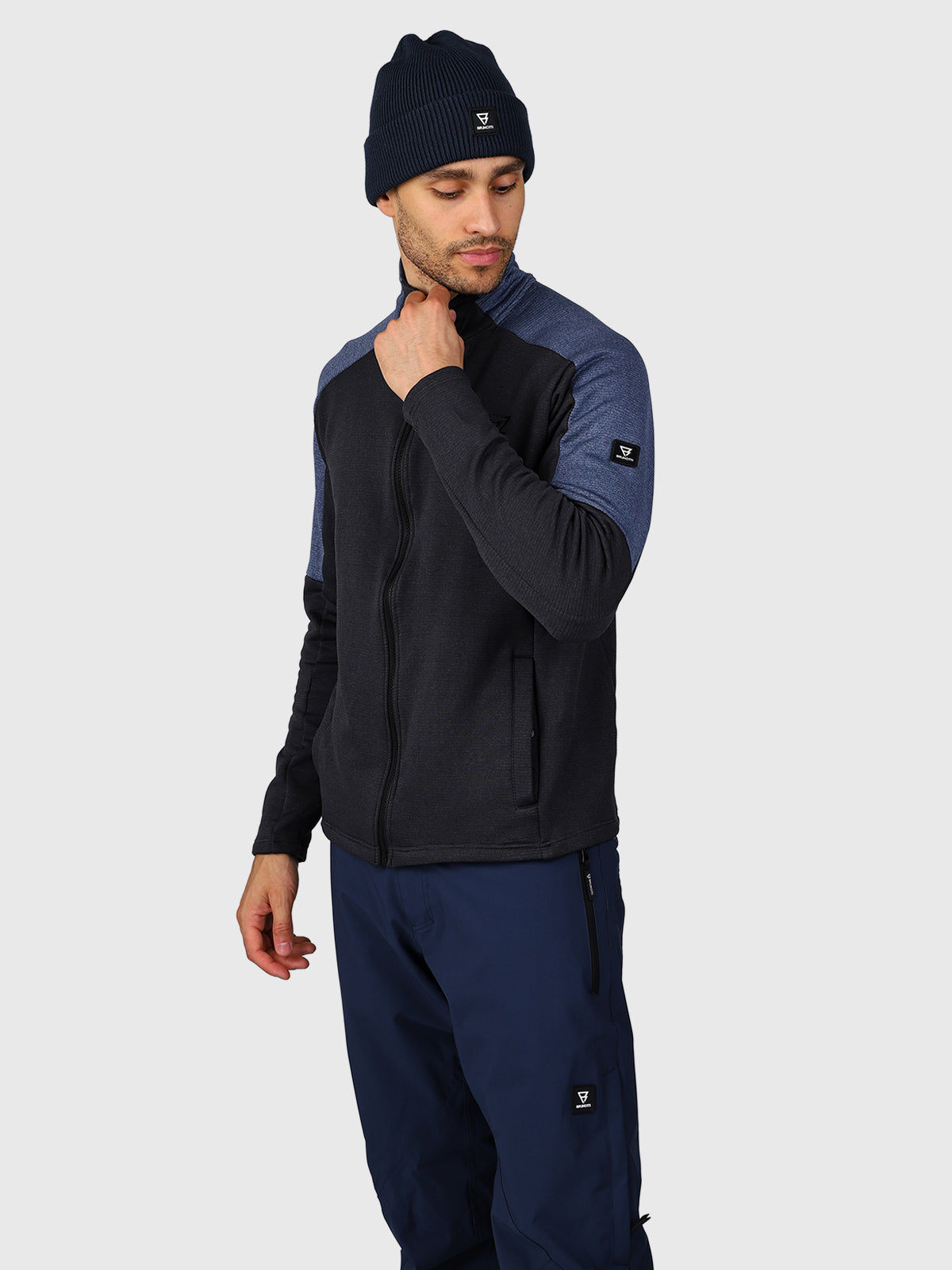 Daronst-Zip Men Fleece | Black