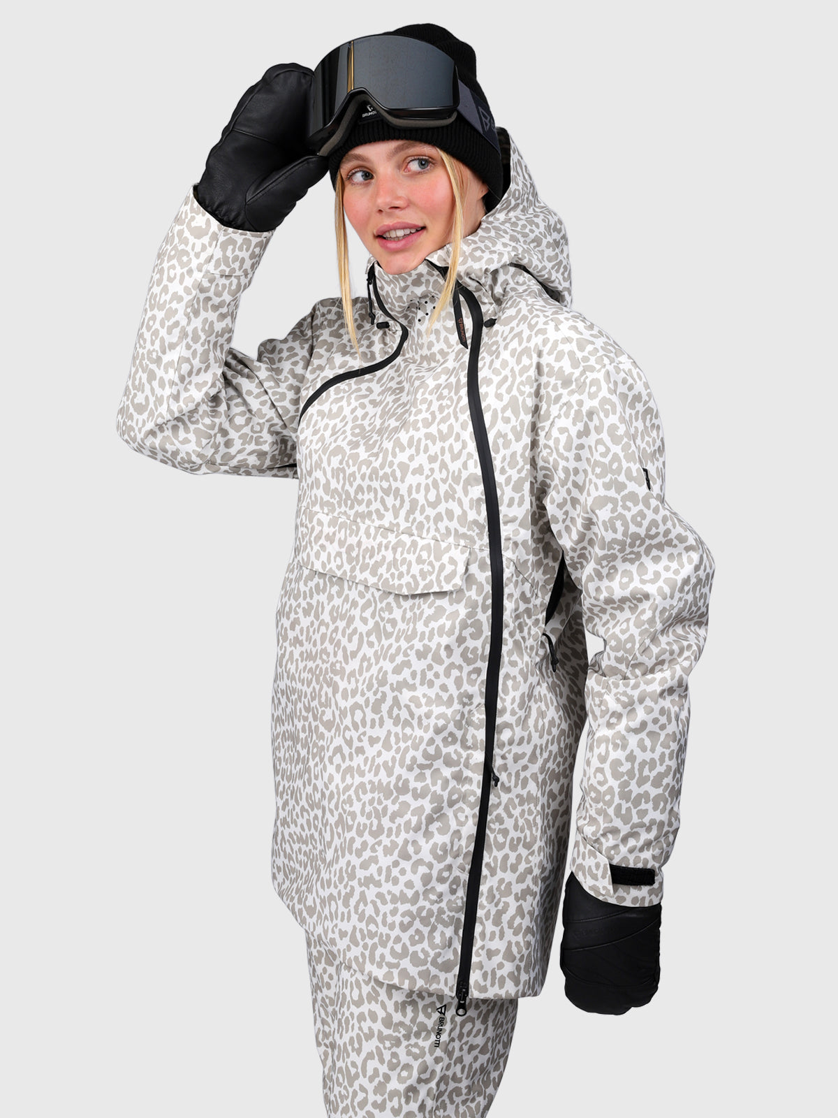 Joicya-Print Women Snow Jacket | Leopard Snow