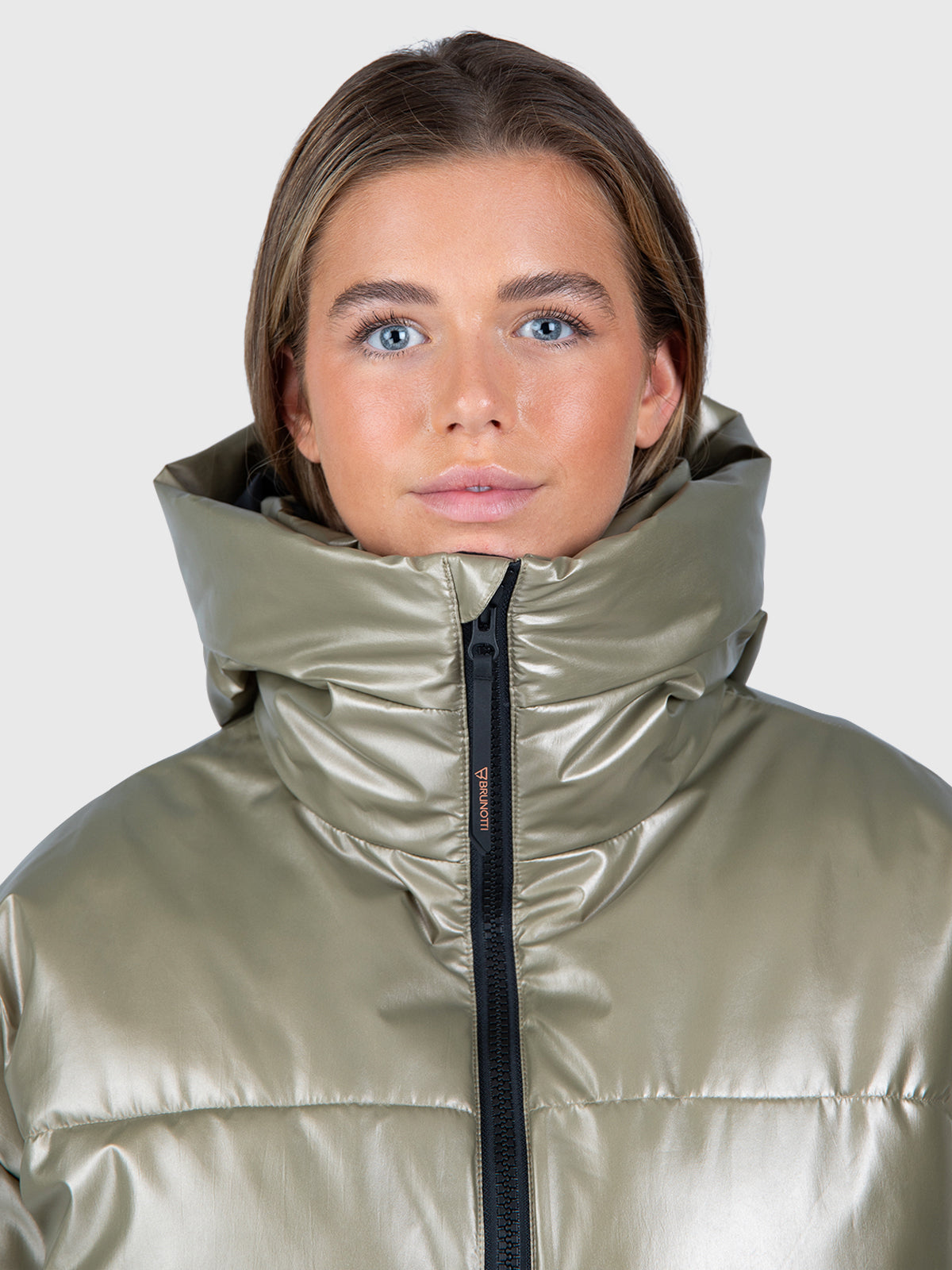 Fiaskia-Metallic Women Snow Jacket | Fungi
