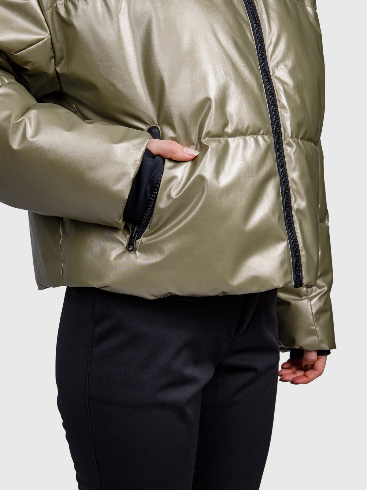 Fiaskia-Metallic Women Snow Jacket | Fungi