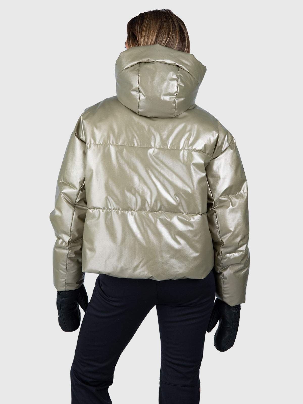 Fiaskia-Metallic Women Snow Jacket | Fungi