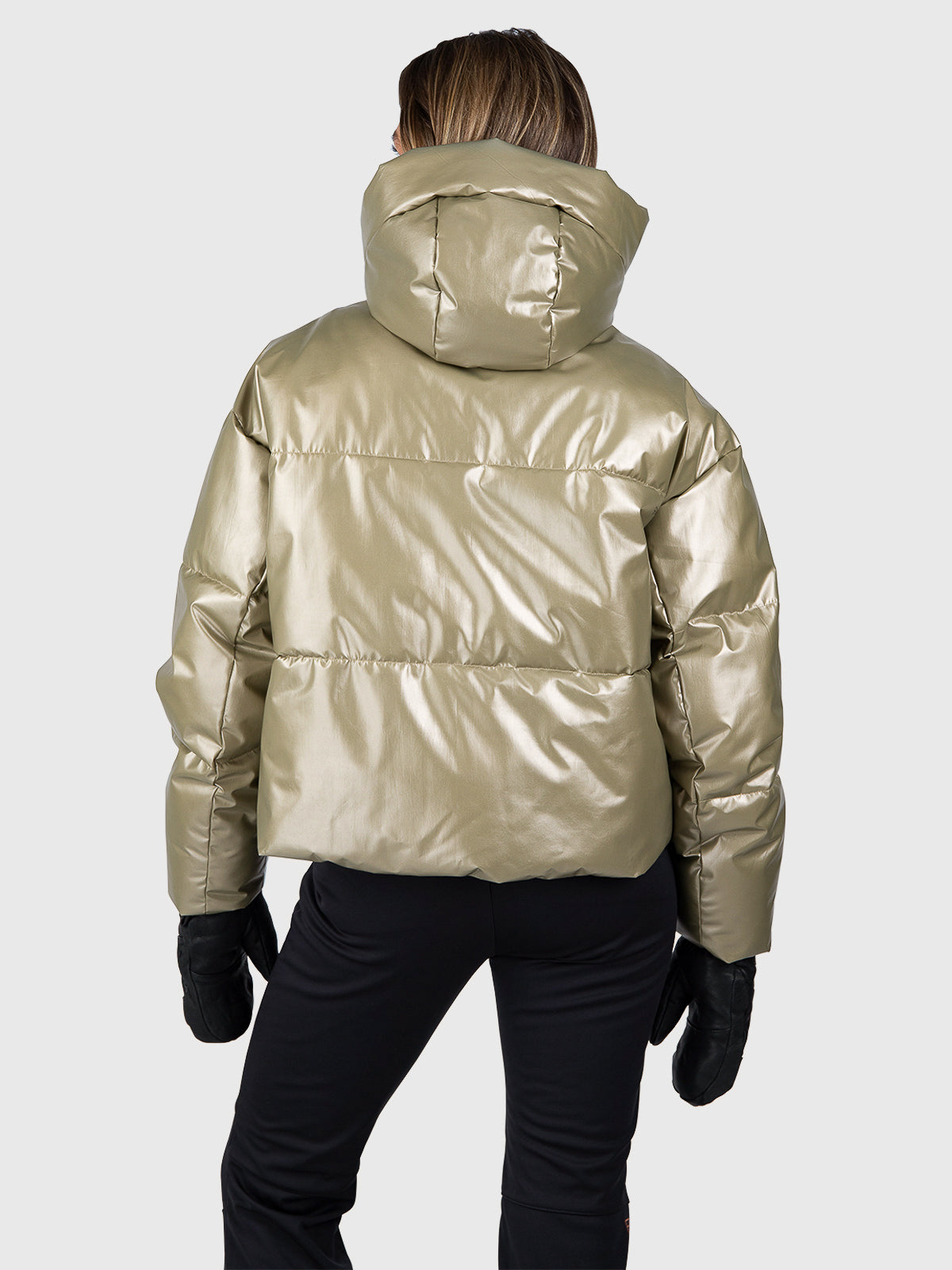 Fiaskia-Metallic Women Snow Jacket | Fungi