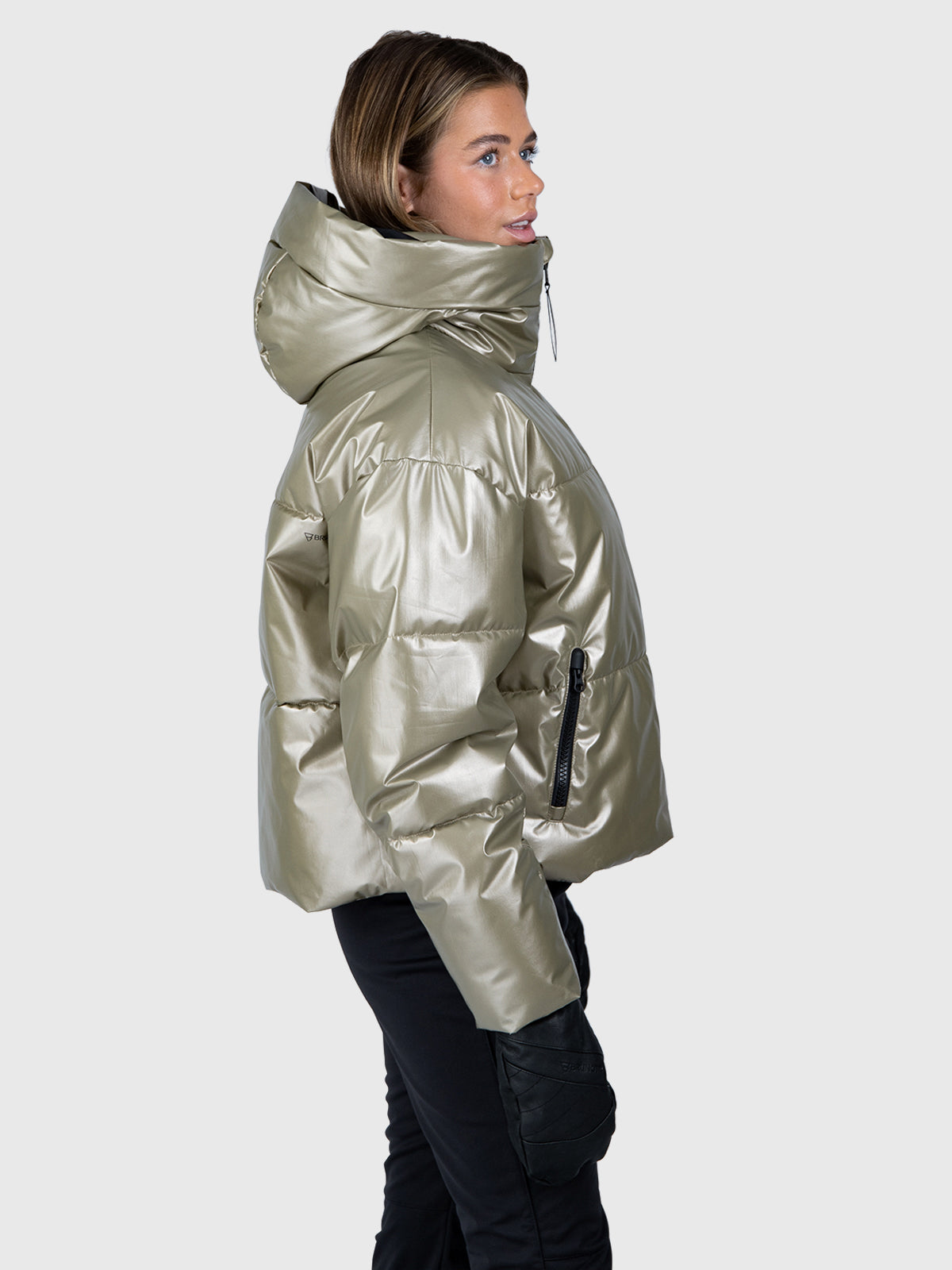 Fiaskia-Metallic Women Snow Jacket | Fungi