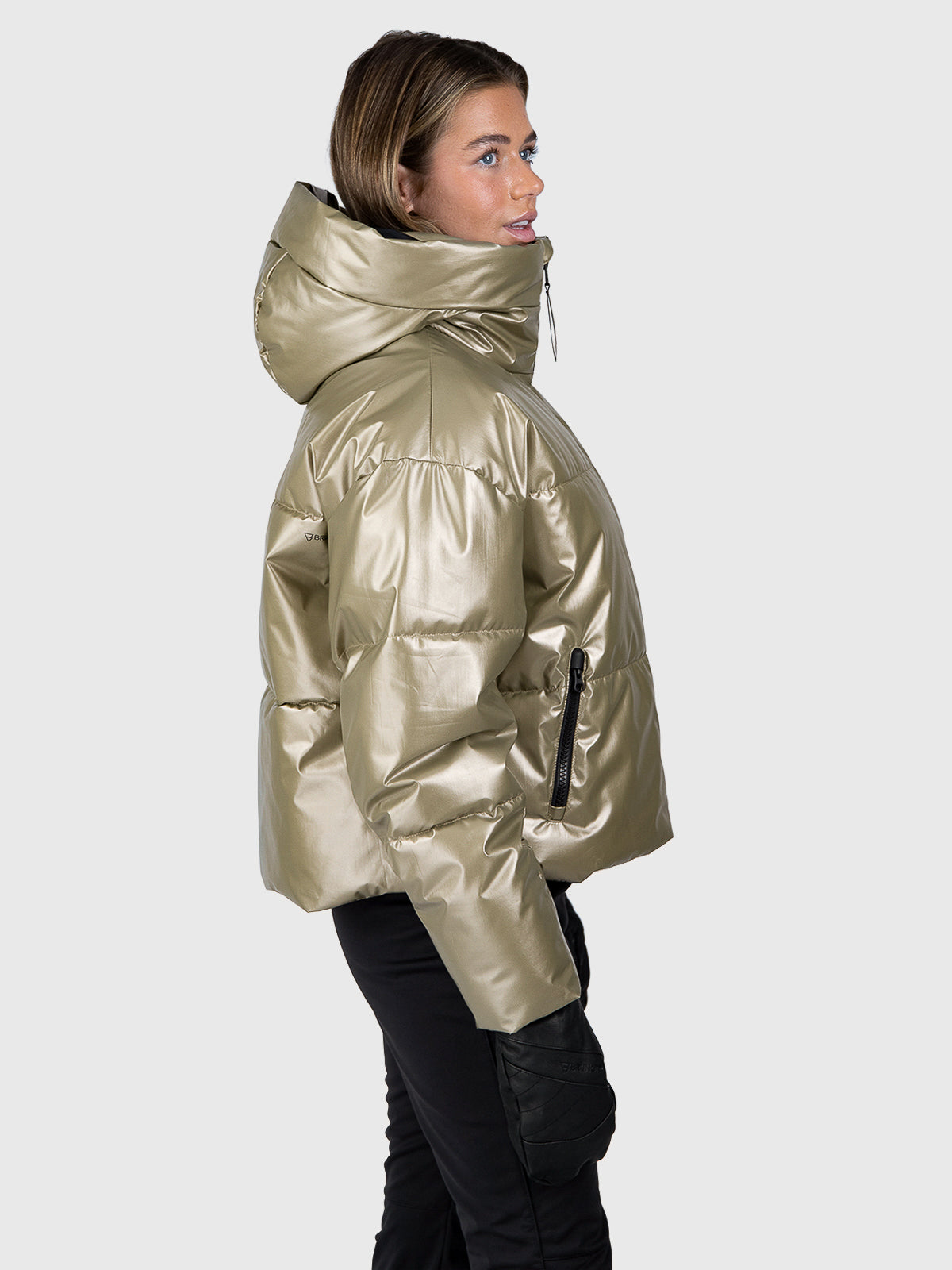 Fiaskia-Metallic Women Snow Jacket | Fungi