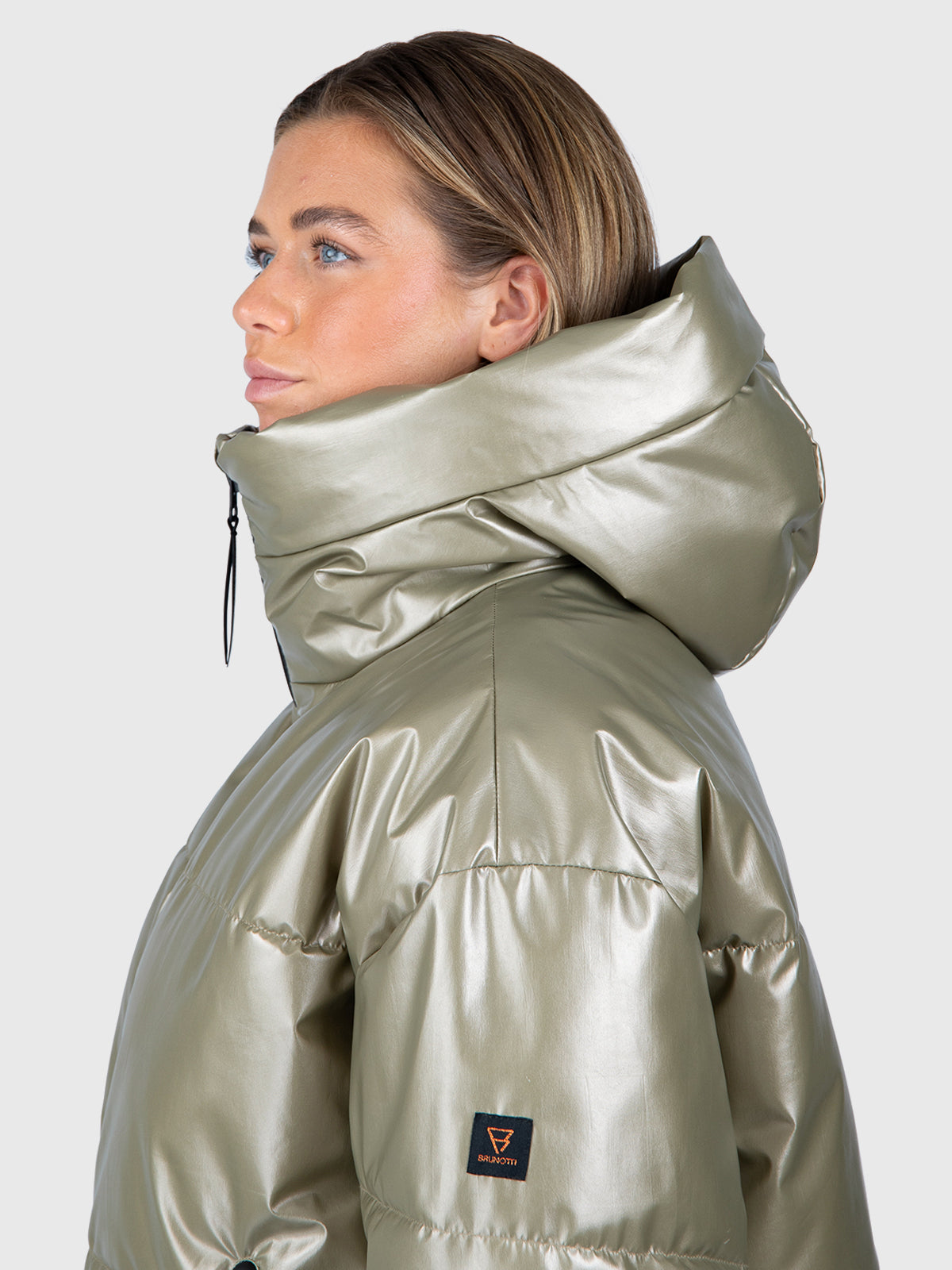 Fiaskia-Metallic Women Snow Jacket | Fungi