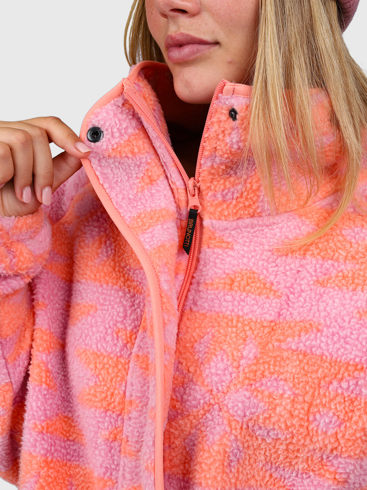 Powchou-Print Dames Fleece | Polar Pink