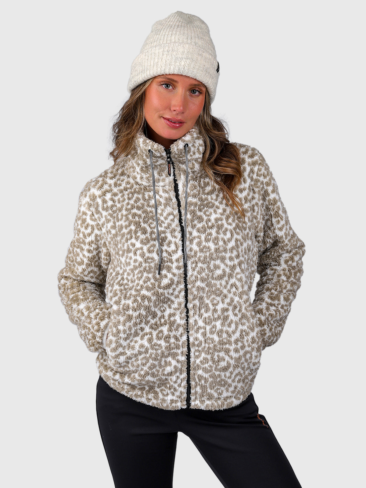 Kyoto-Print Women Fleece | Leopard Snow