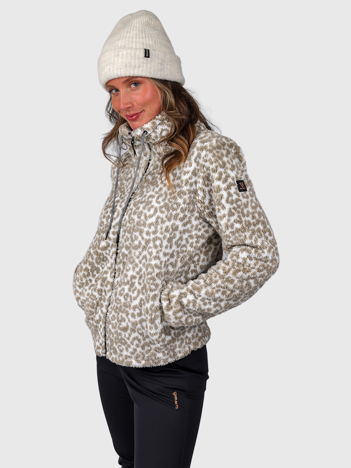 Kyoto-Print Women Fleece | Leopard Snow