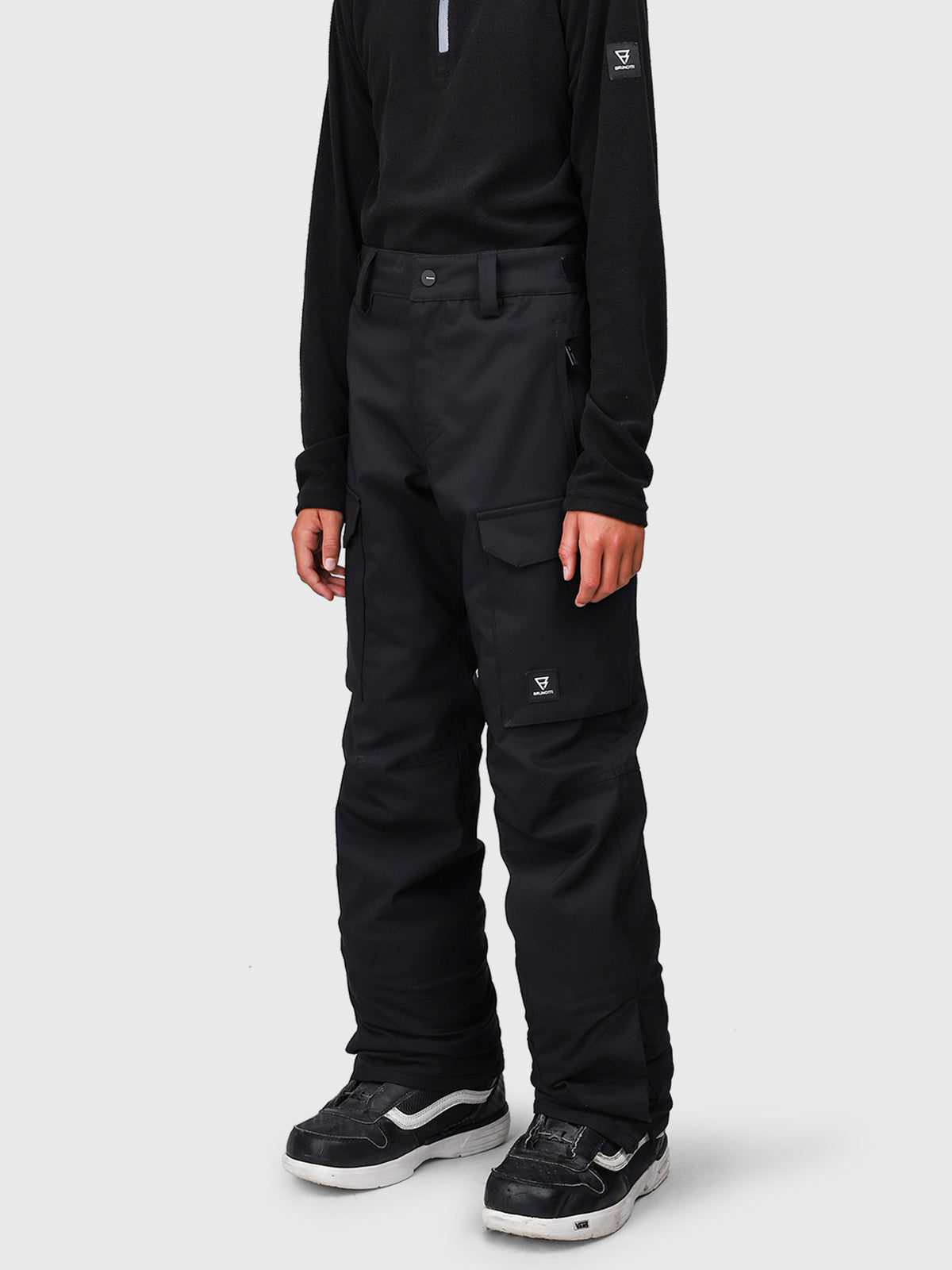 Footraily-Cargo Boys Snow Pants | Black