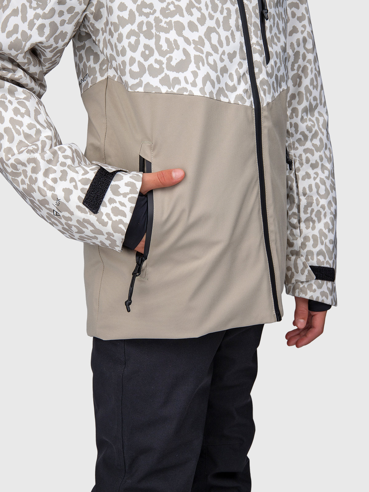 Teallasy-Print Mädchen Schneejacke | Leopard Snow
