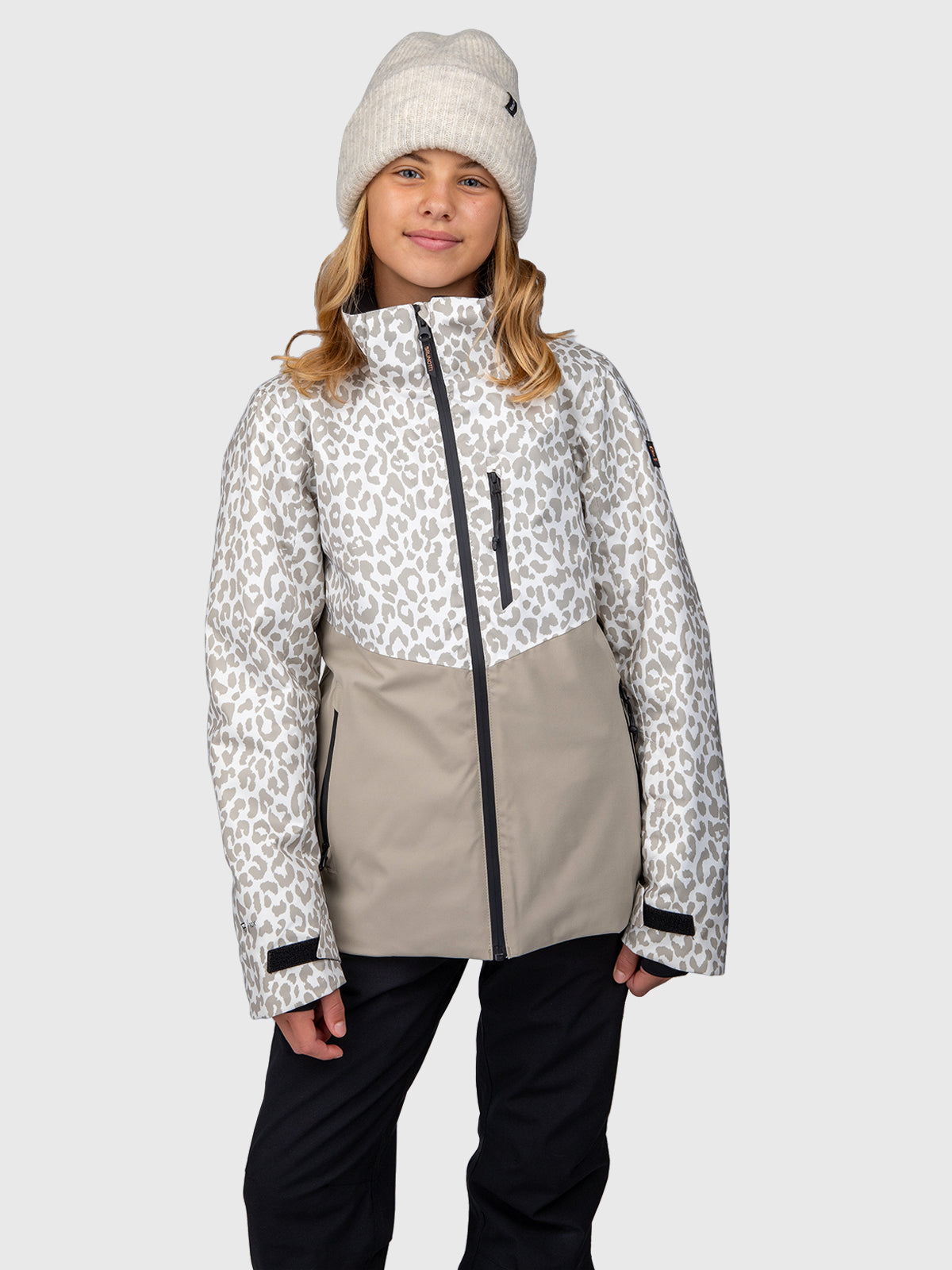 Teallasy-Print Mädchen Schneejacke | Leopard Snow