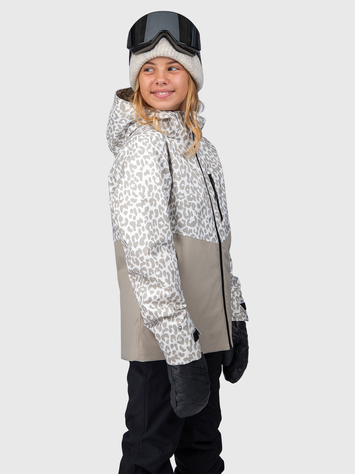 Teallasy-Print Mädchen Schneejacke | Leopard Snow