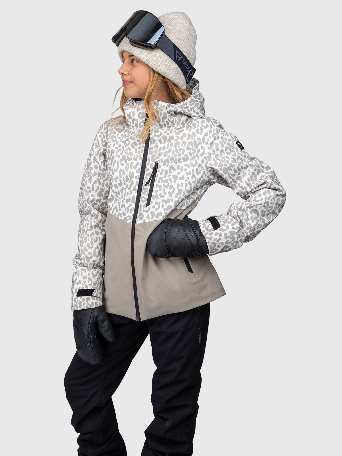 Teallasy-Print Mädchen Schneejacke | Leopard Snow