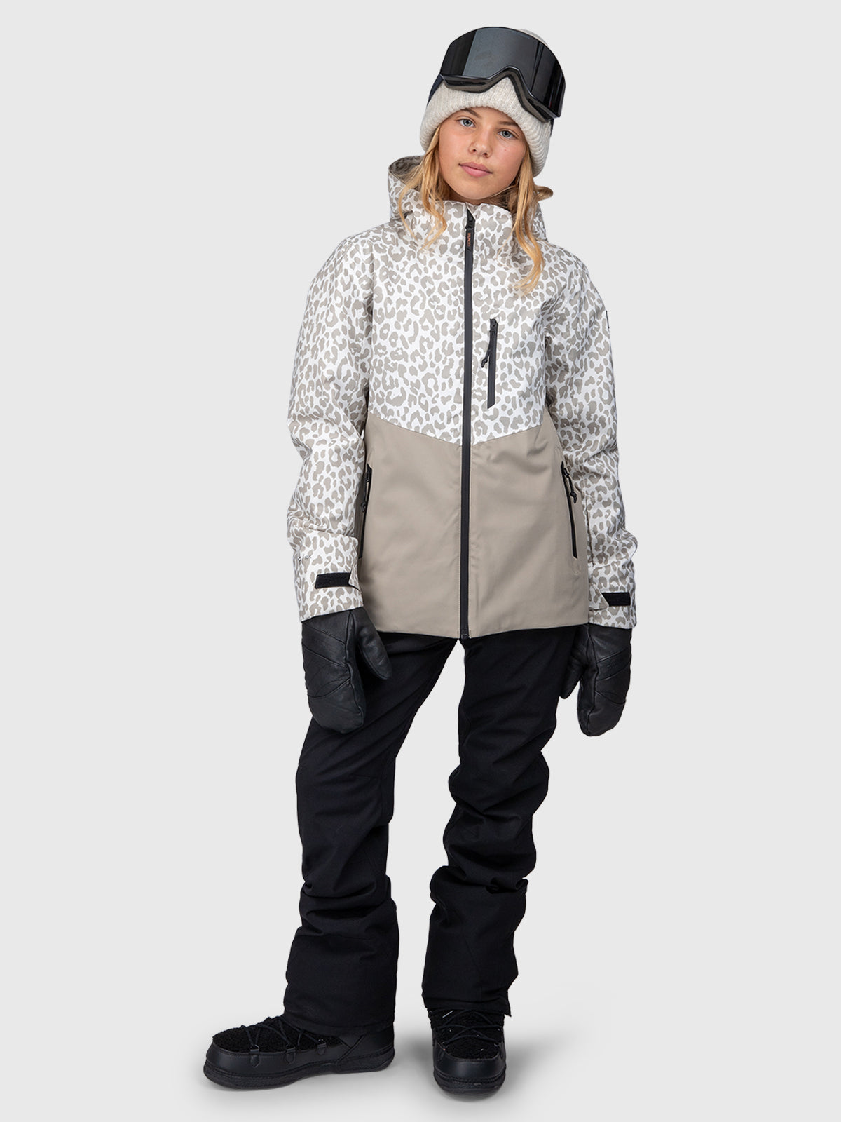 Teallasy-Print Mädchen Schneejacke | Leopard Snow