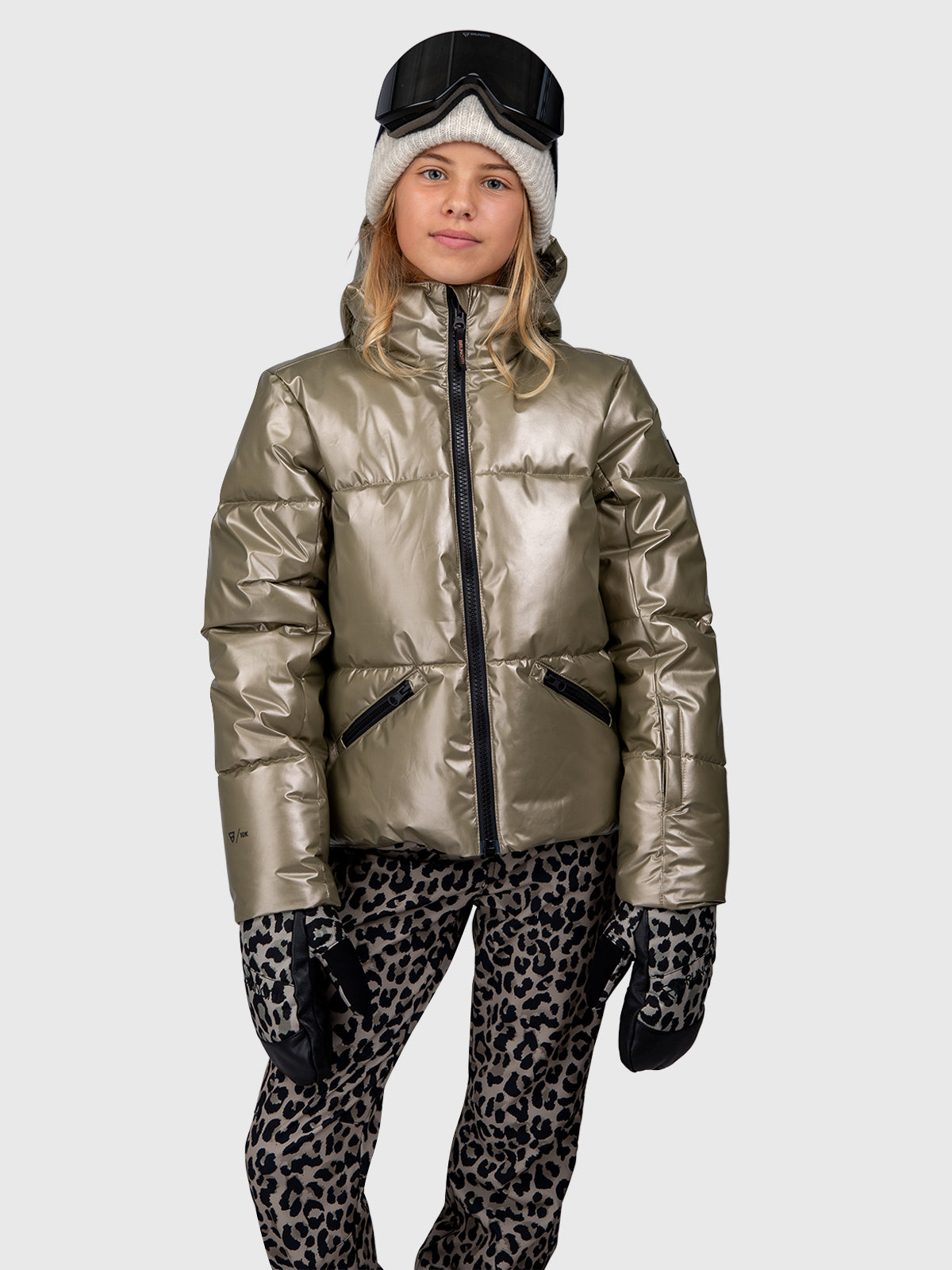 Fiasky-Metallic Girls Snow Jacket | Fungi