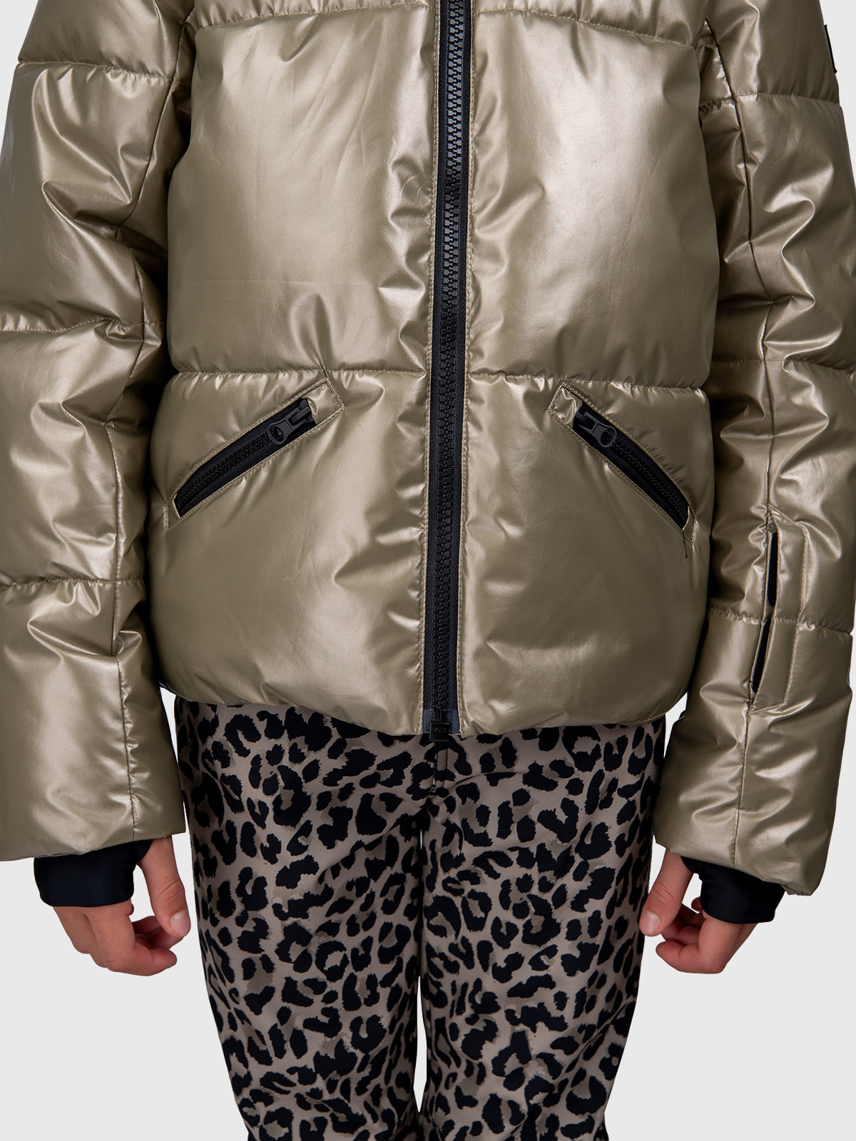Fiasky-Metallic Girls Snow Jacket | Fungi