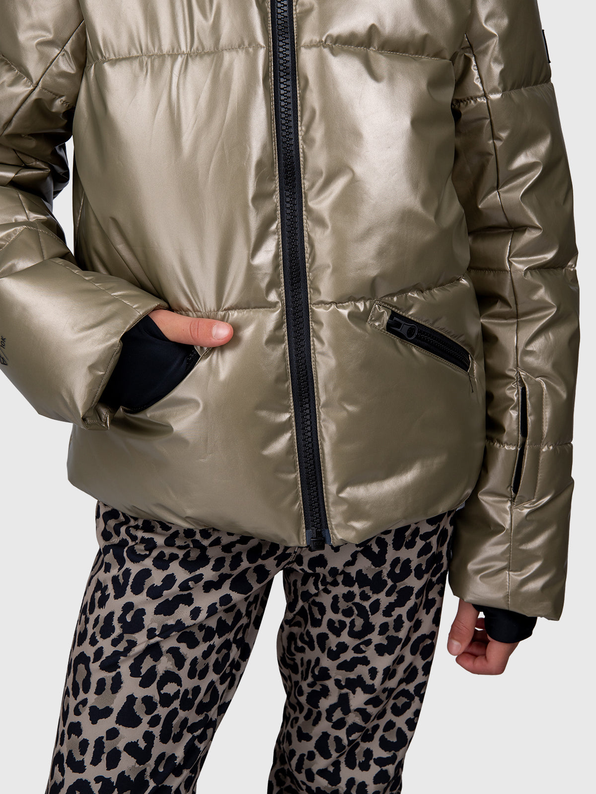 Fiasky-Metallic Girls Snow Jacket | Fungi