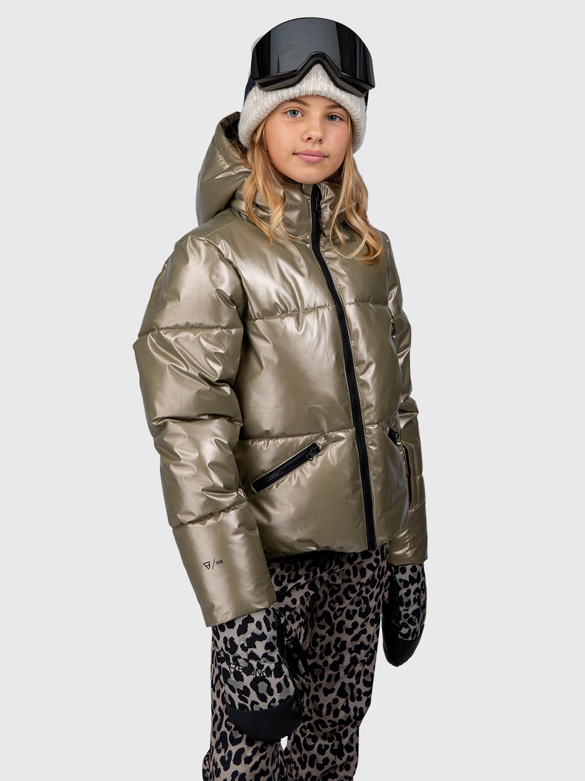 Fiasky-Metallic Girls Snow Jacket | Fungi