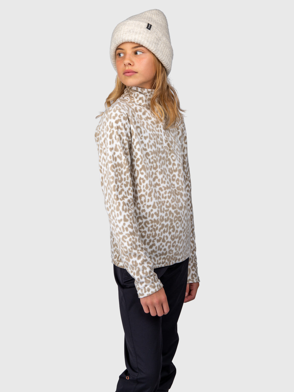Mismy-Print Girls Fleece | Leopard Snow