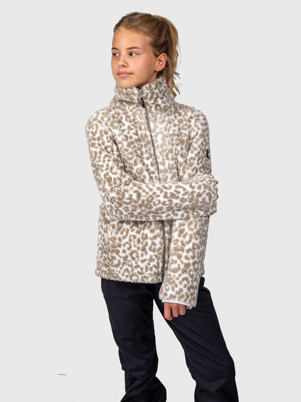 Kyoti-Print Girls Fleece | Leopard Snow