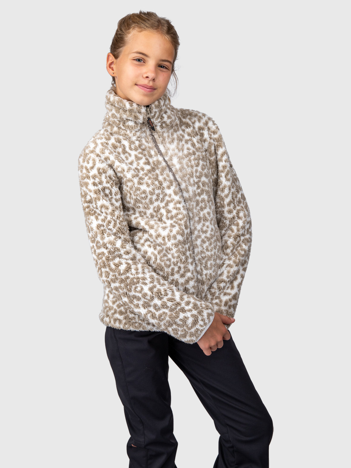 Kyoti-Print Girls Fleece | Leopard Snow