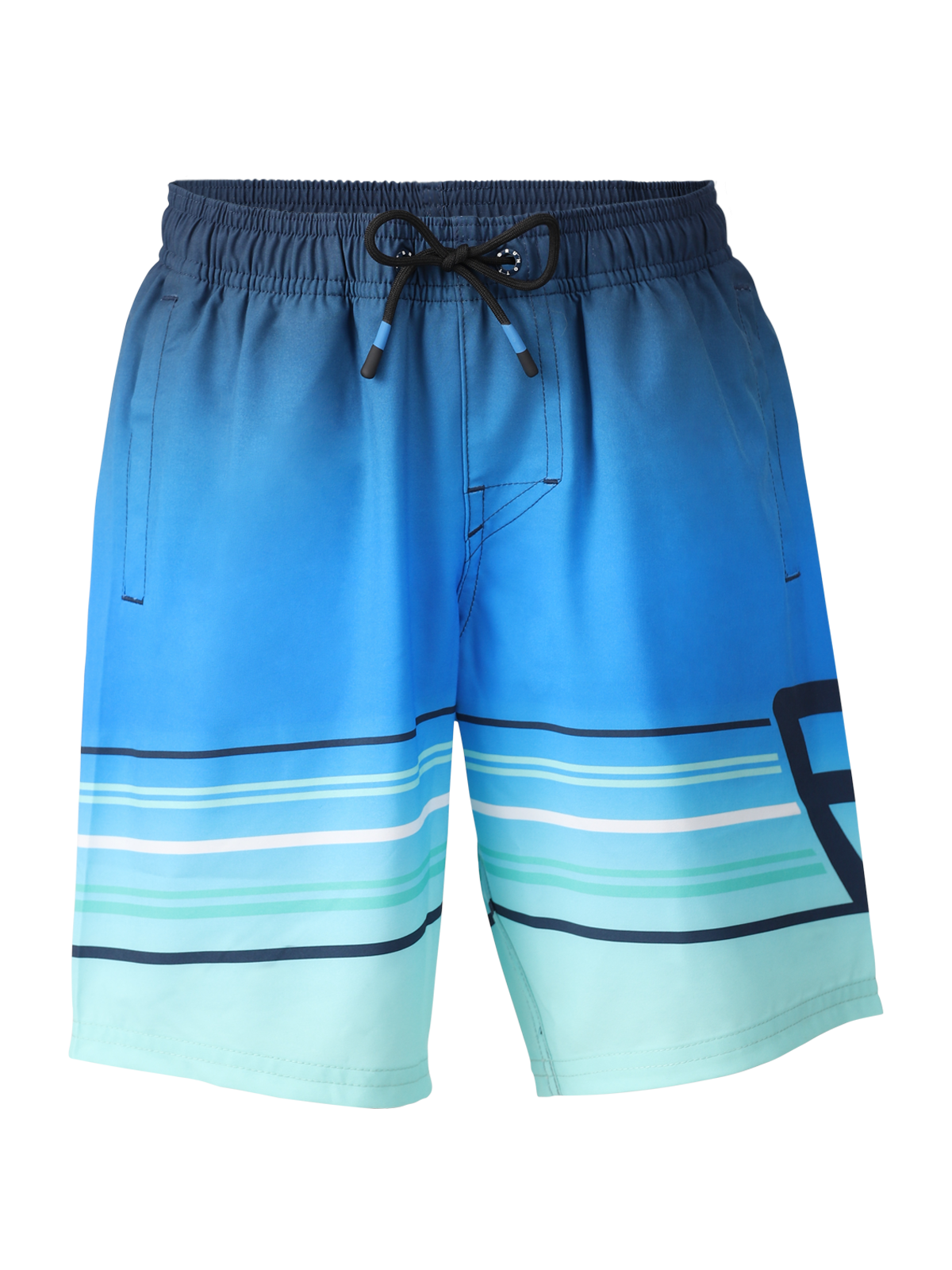 Bru-conicy-Gradient Stripe Boys Swim Shorts | Neon Blue