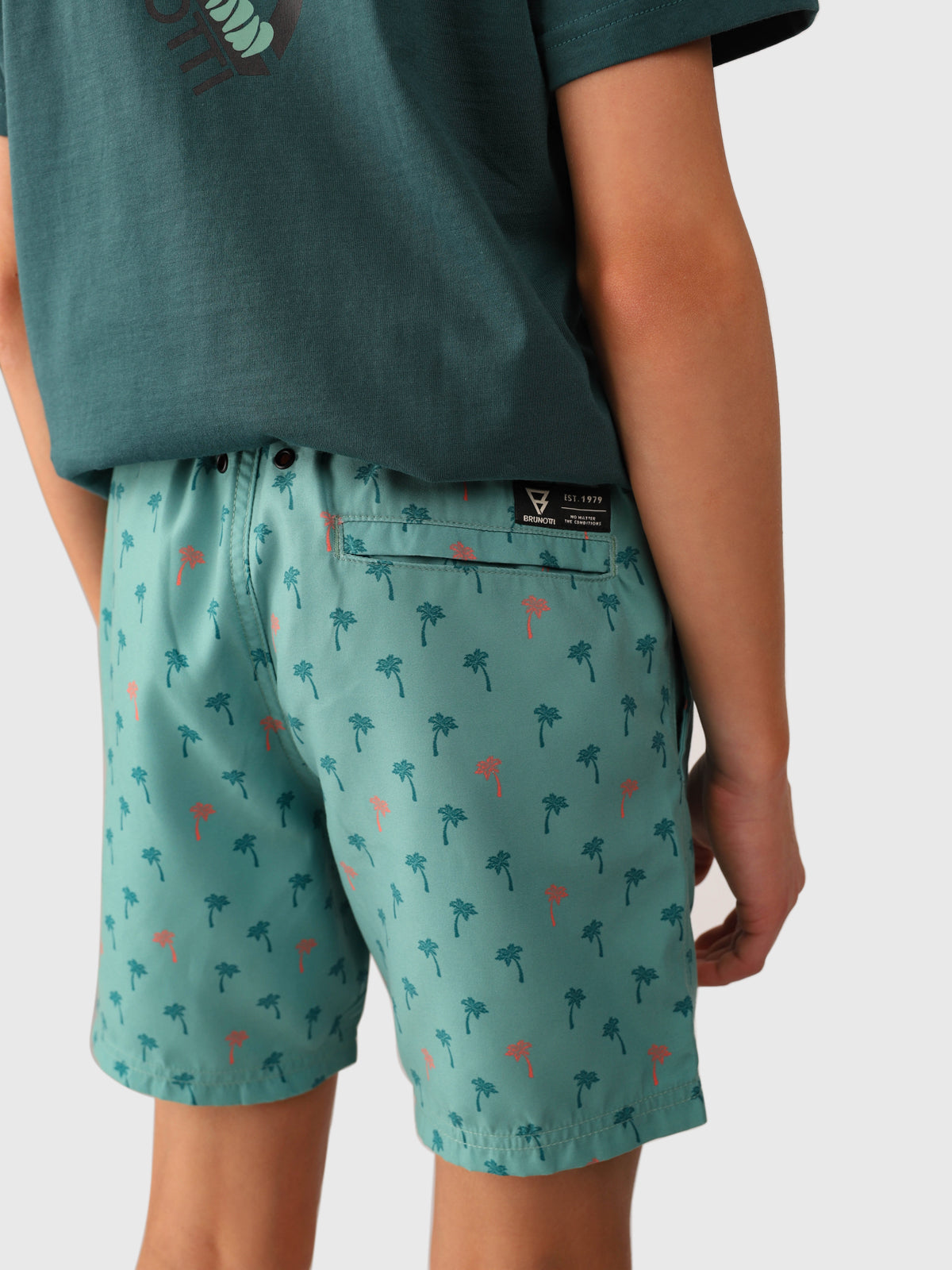 Cestery-Palm Boys Swim Shorts | Bottle Green