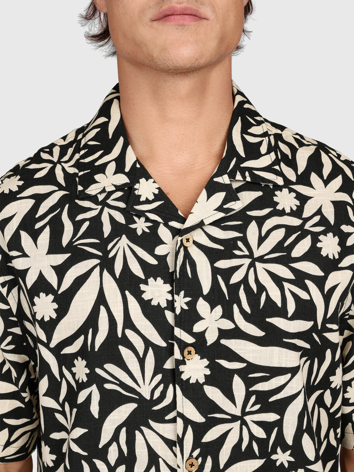 Sanni-Print Men Shirt | Feather Grey