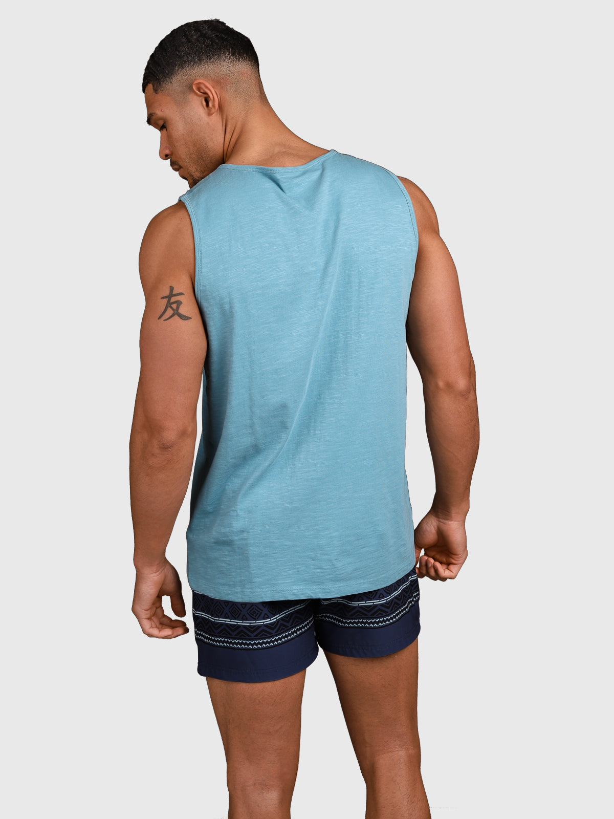 Malaku-Slub Herren Singlet | Adriatic Blue