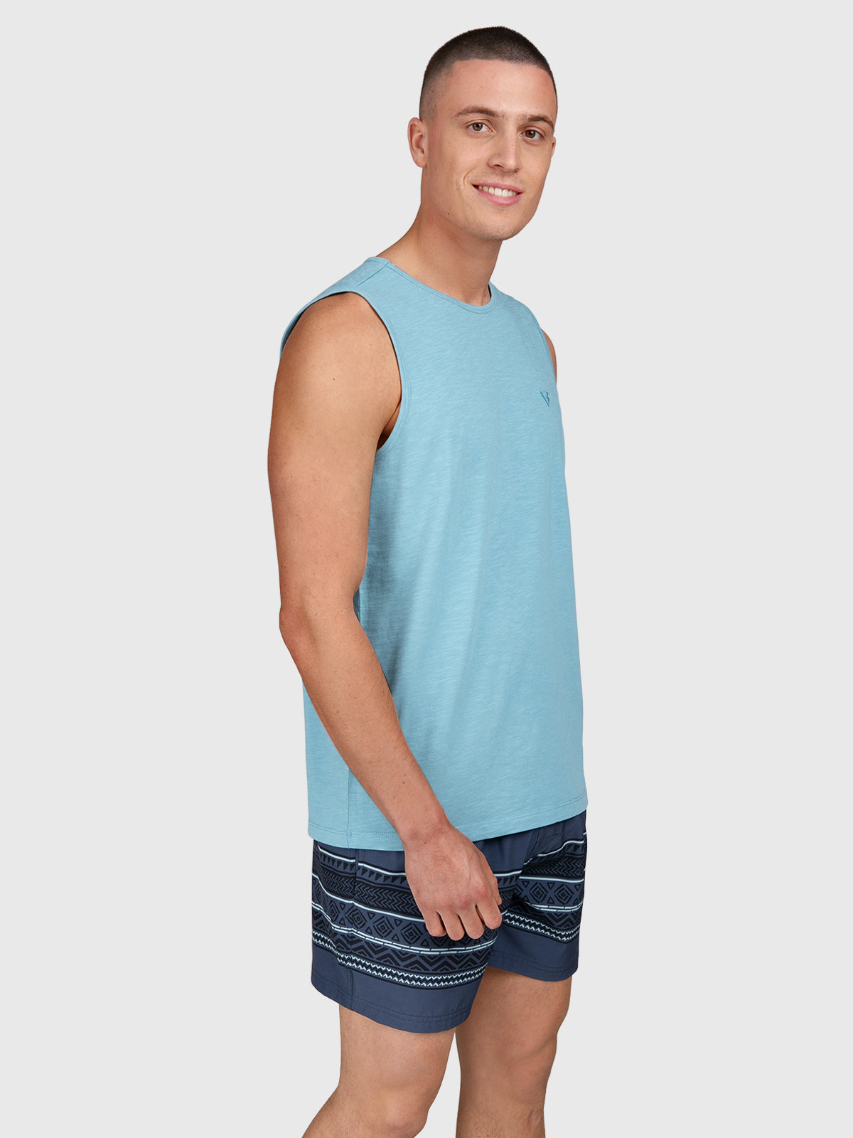 Malaku-Slub Men Singlet | Adriatic Blue