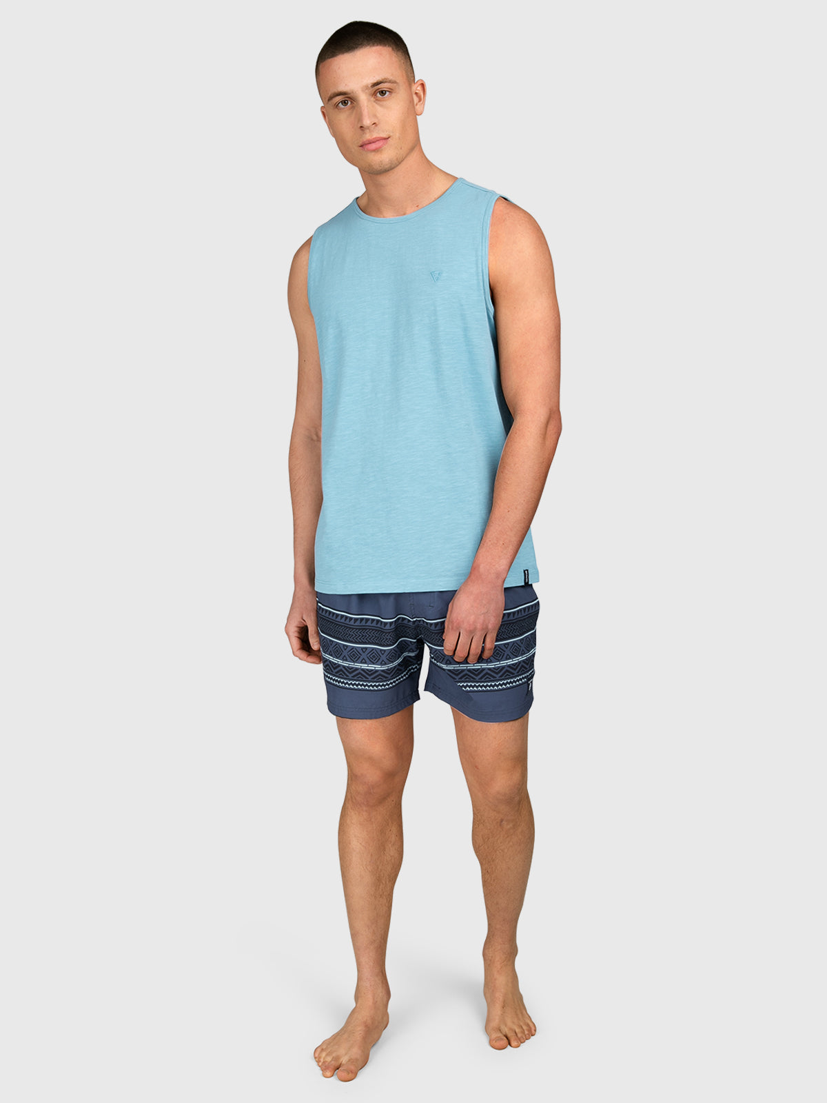 Malaku-Slub Men Singlet | Adriatic Blue