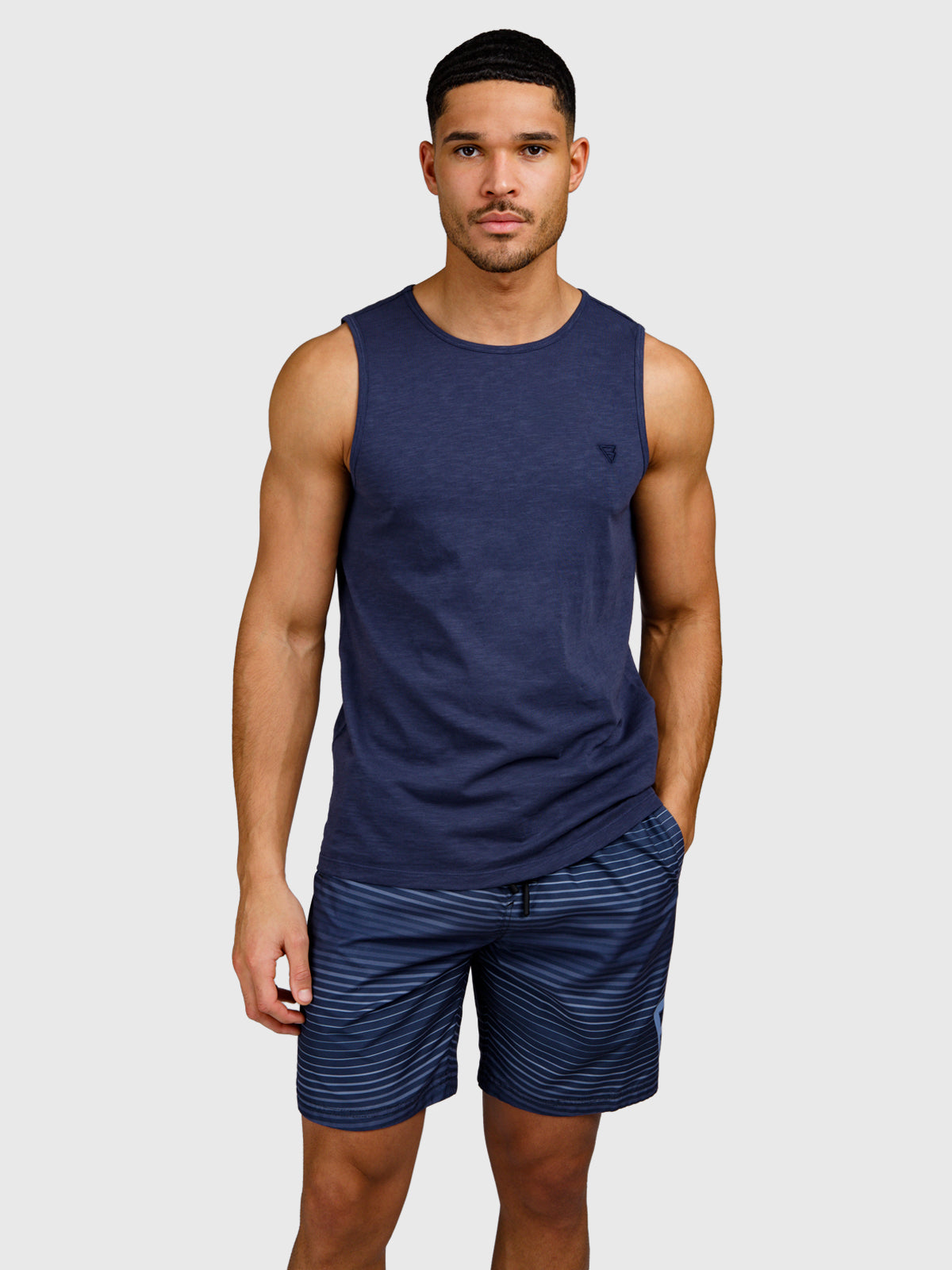 Malaku-Slub Men Singlet | Indigo Blue