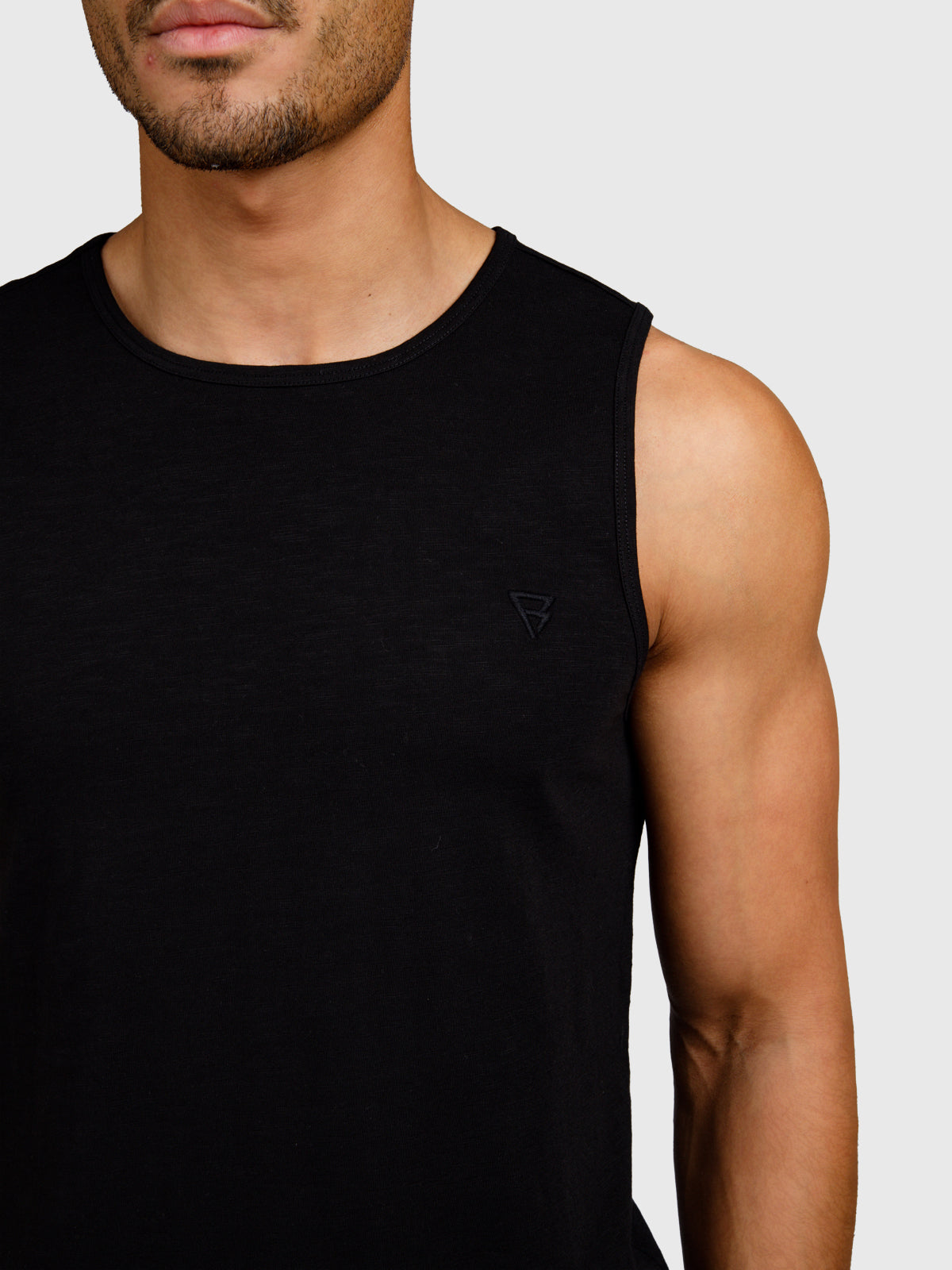 Malaku-Slub Herren Singlet | Schwarz