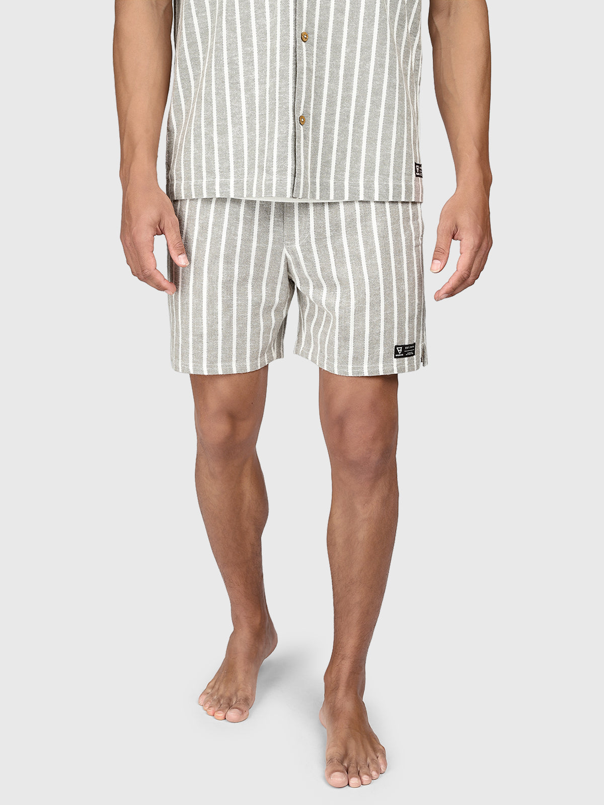 Aiden-Stripe Heren Walk Shorts | Snow