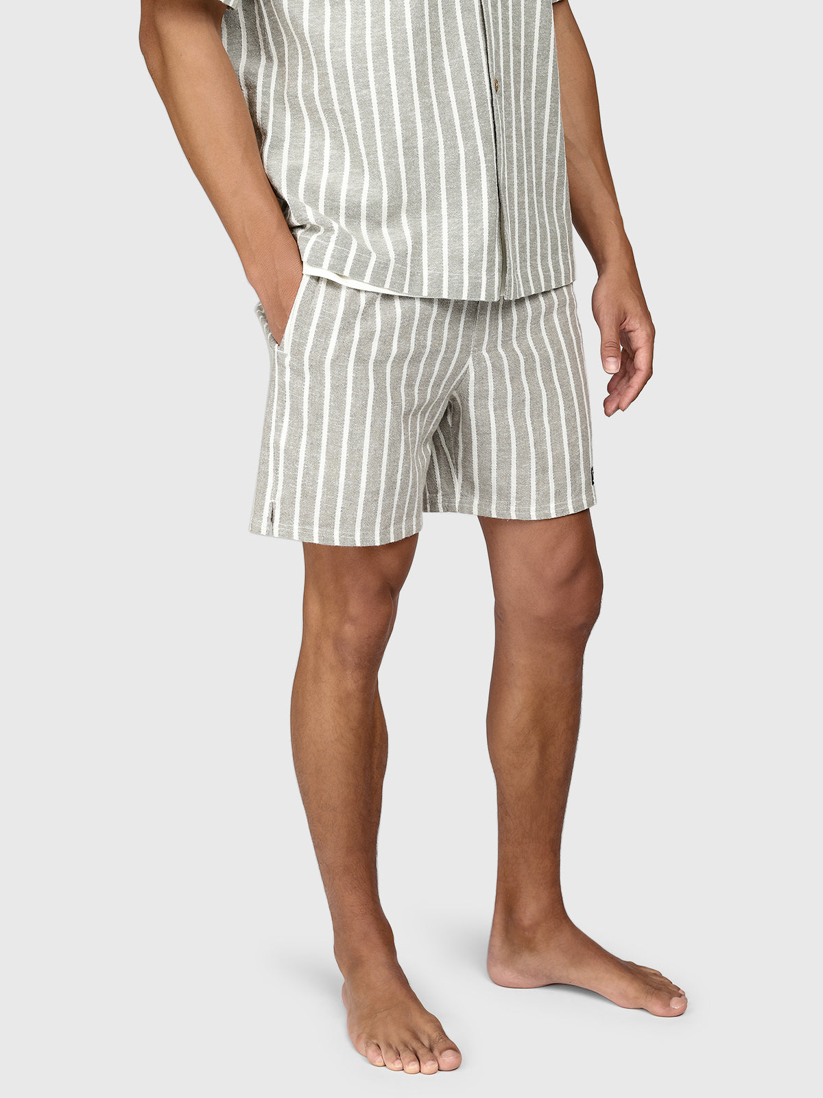 Aiden-Stripe Heren Walk Shorts | Snow