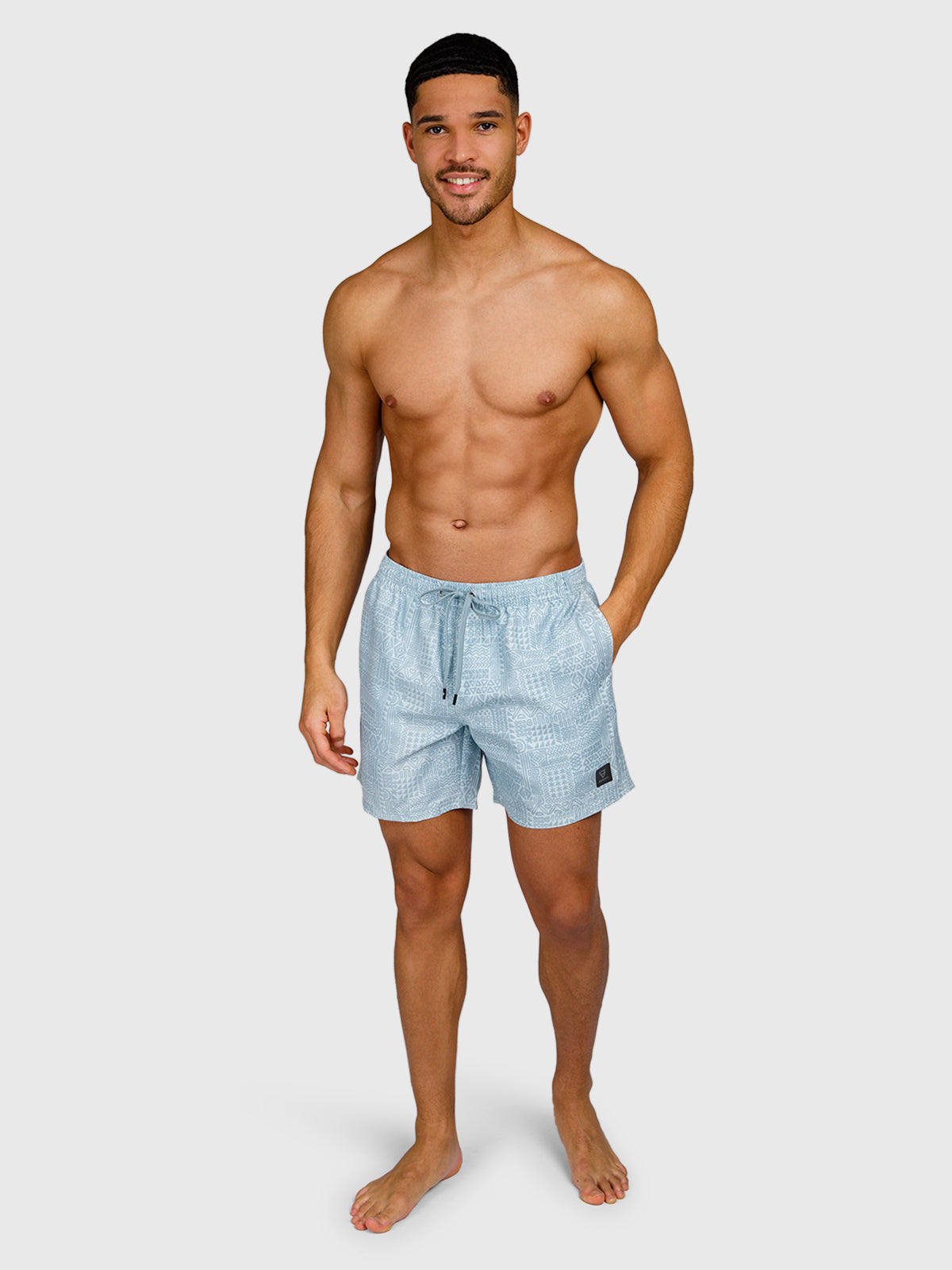 Helios-Print Men Swim Shorts | Mist