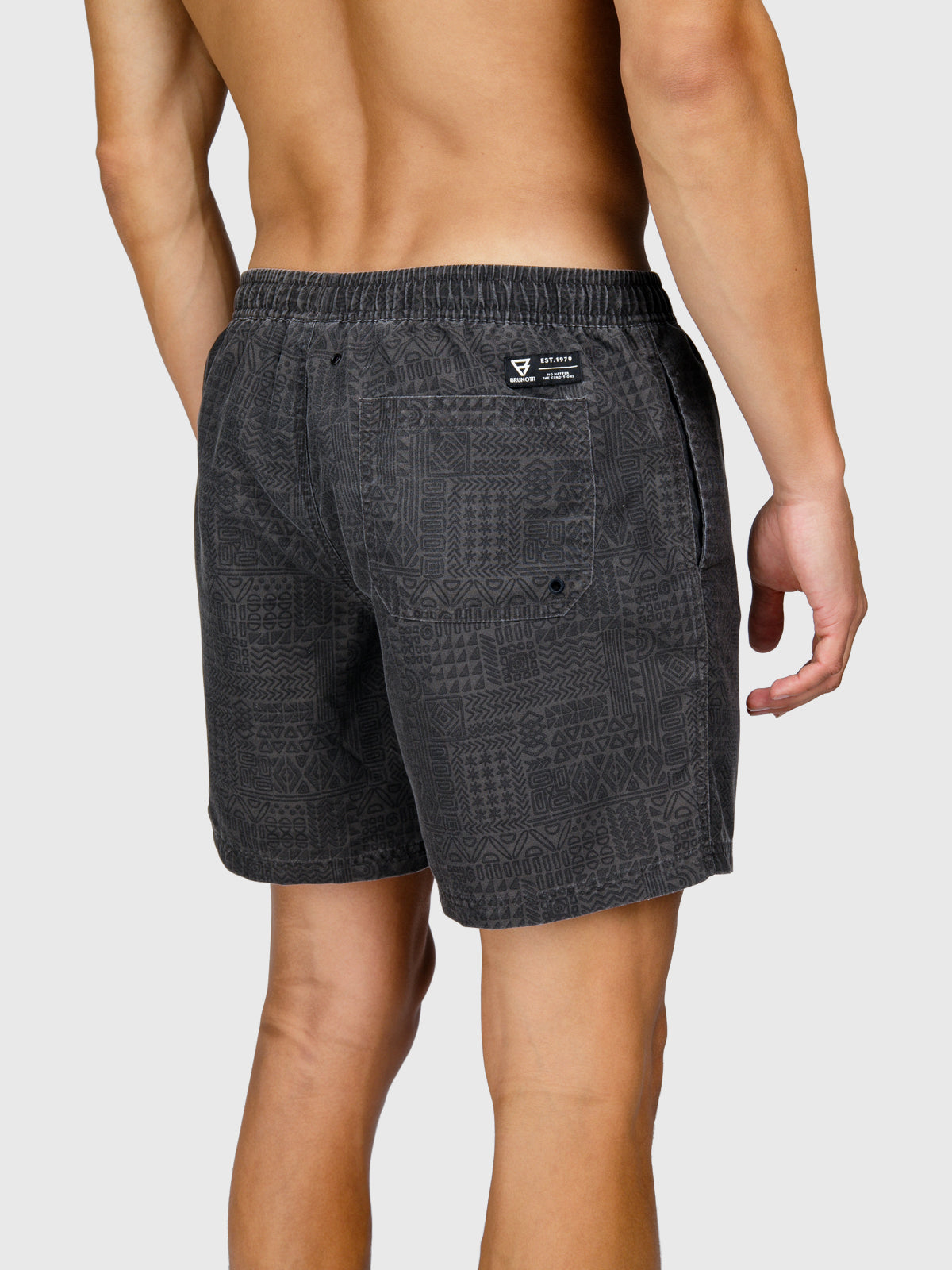 Helios-Print Men Swim Shorts | Black