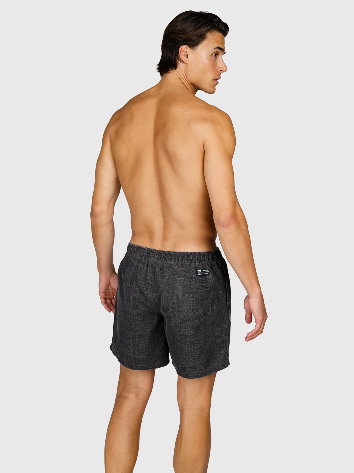 Helios-Print Men Swim Shorts | Black