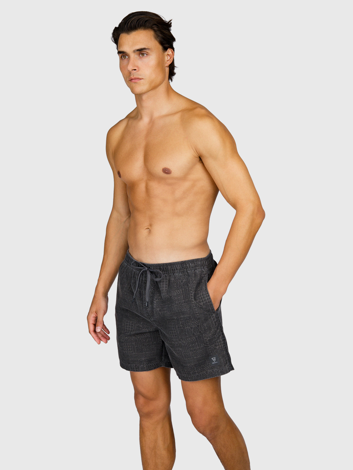 Helios-Print Men Swim Shorts | Black