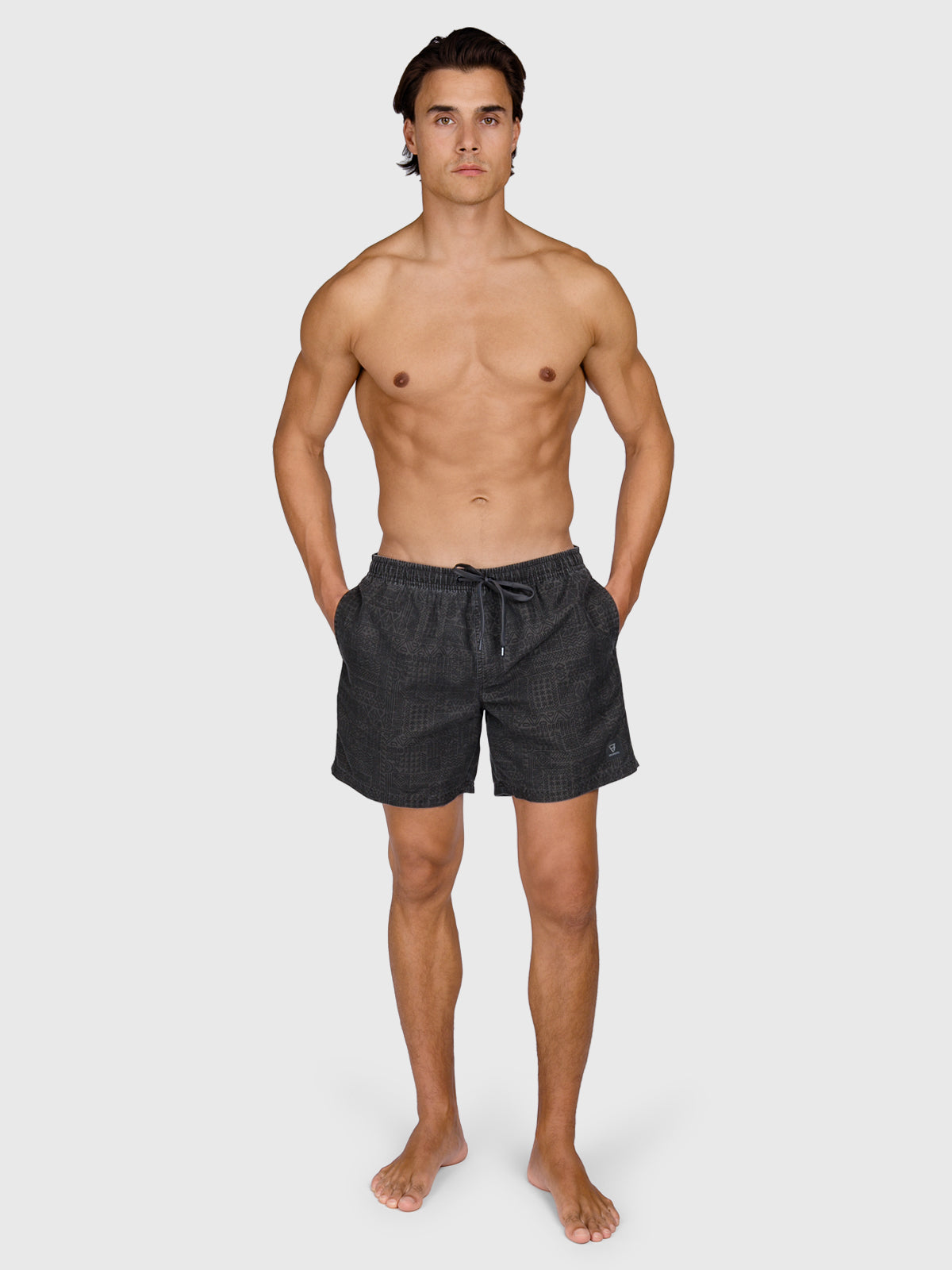 Helios-Print Herren Swim Shorts | Schwarz